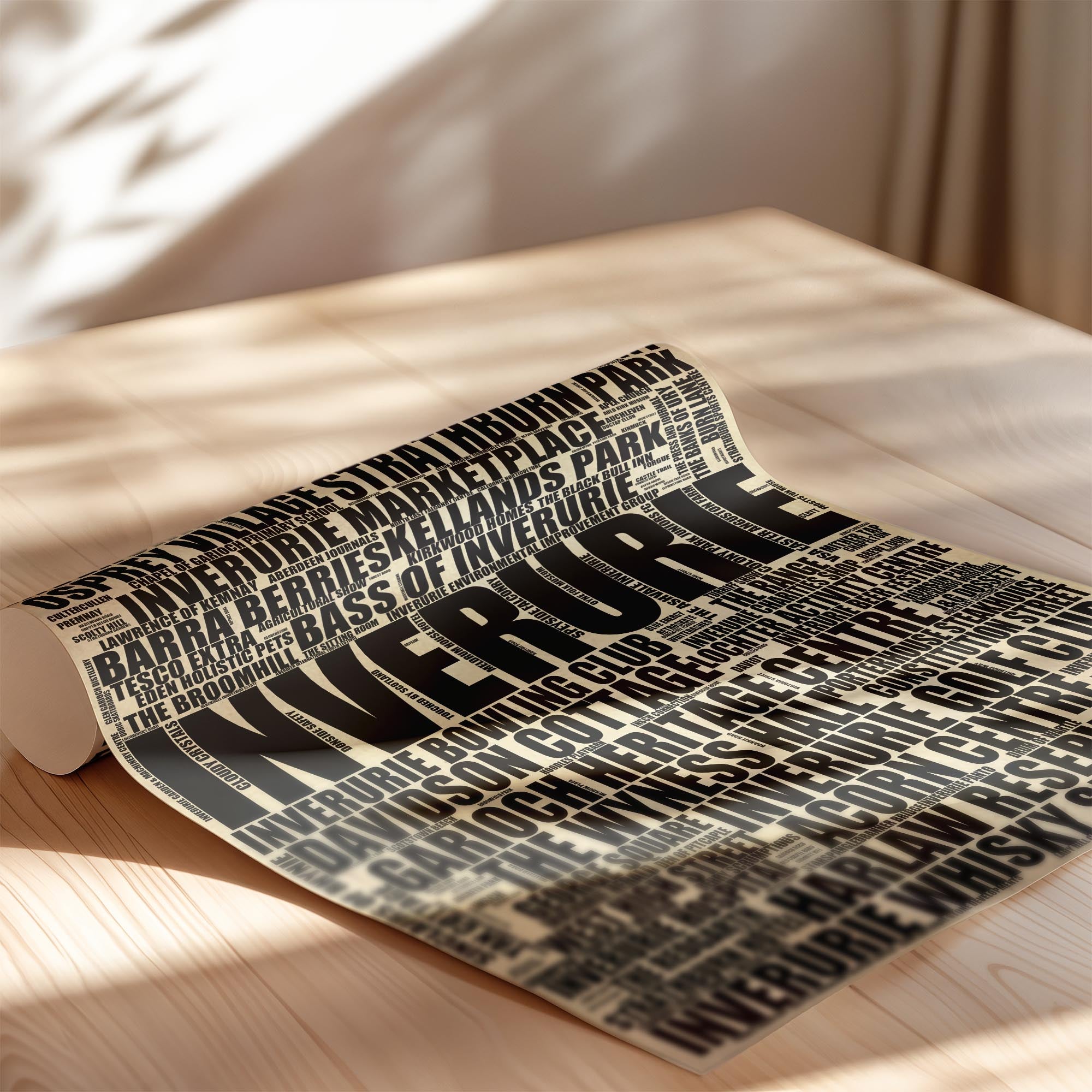 Inverurie - Premium Typographic Word Cloud Prints, Posters & Gifts