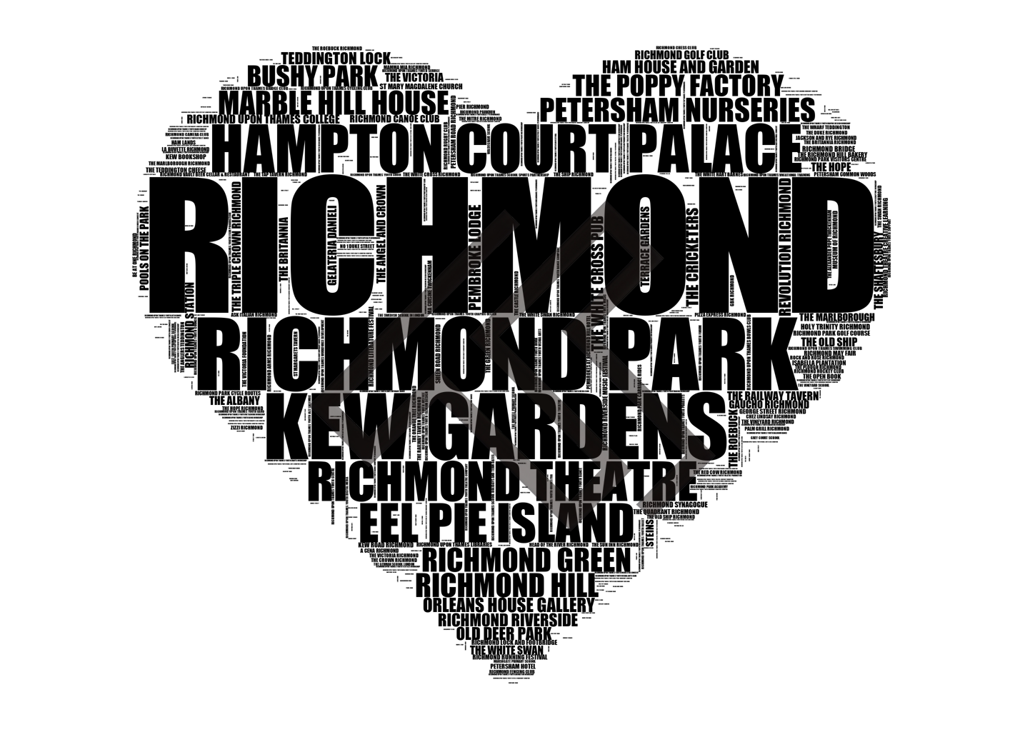 Richmond - Premium Typographic Word Cloud Prints, Posters & Gifts