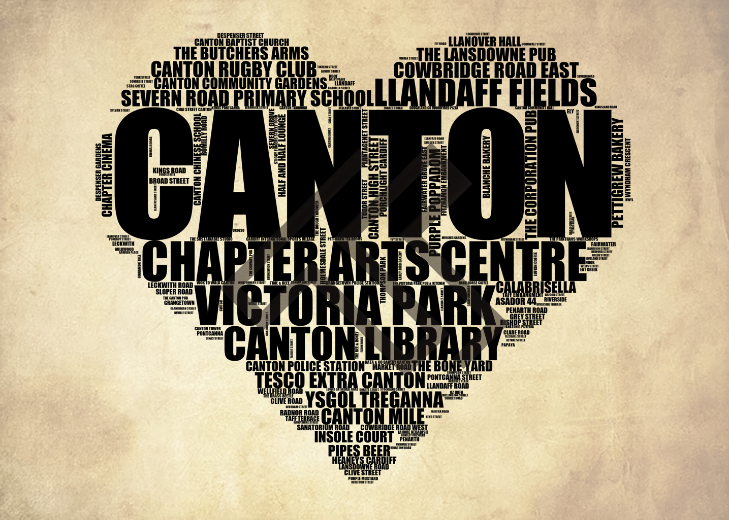 Canton - Premium Typographic Word Cloud Prints, Posters & Gifts