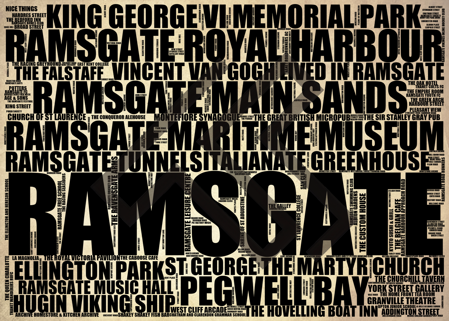 Ramsgate - Premium Typographic Word Cloud Prints, Posters & Gifts