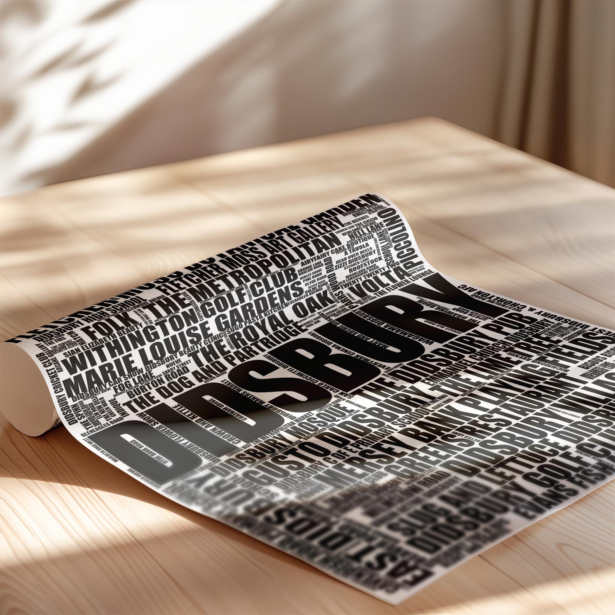 Didsbury - Premium Typographic Word Cloud Prints, Posters & Gifts