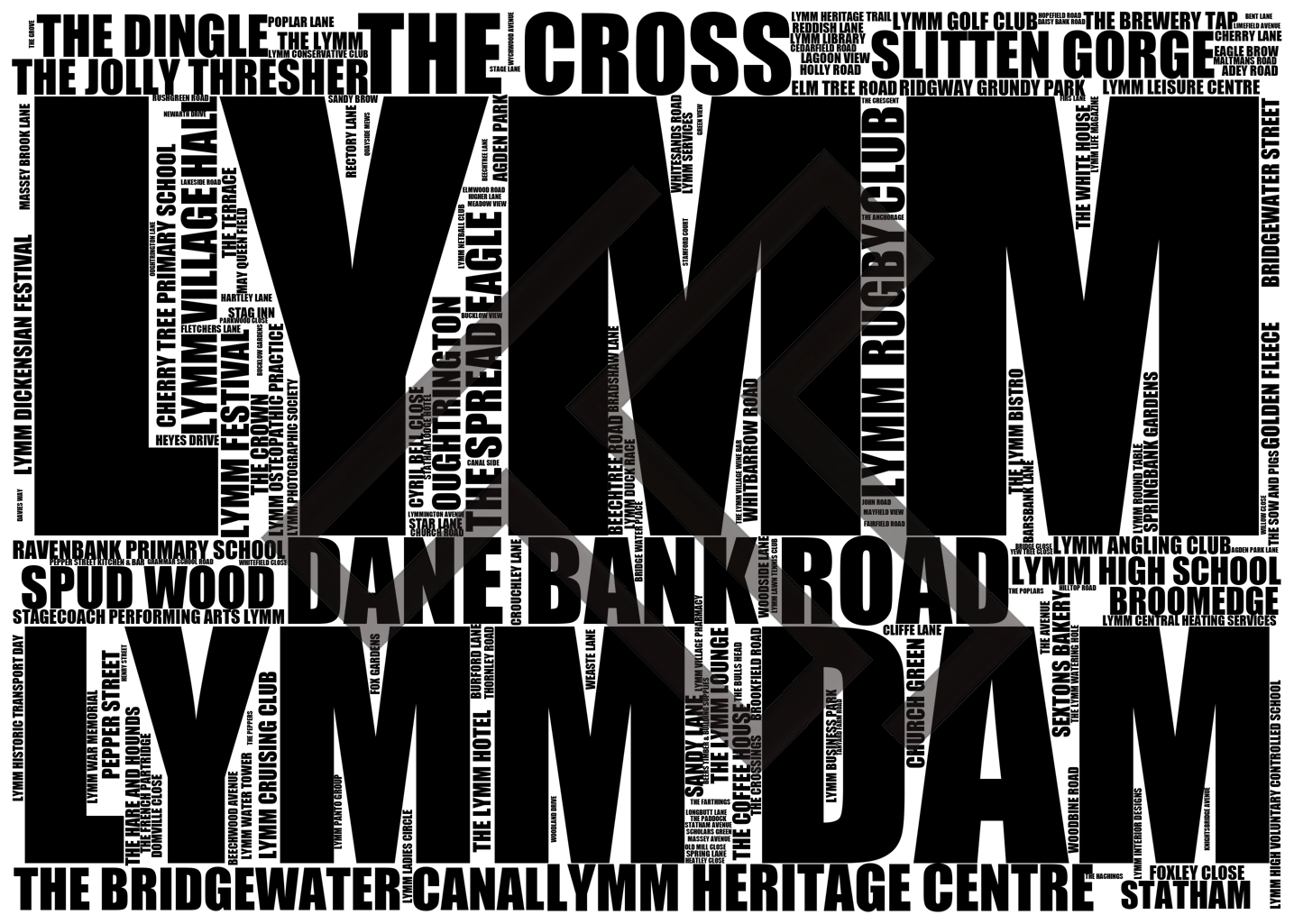 Lymm - Premium Typographic Word Cloud Prints, Posters & Gifts