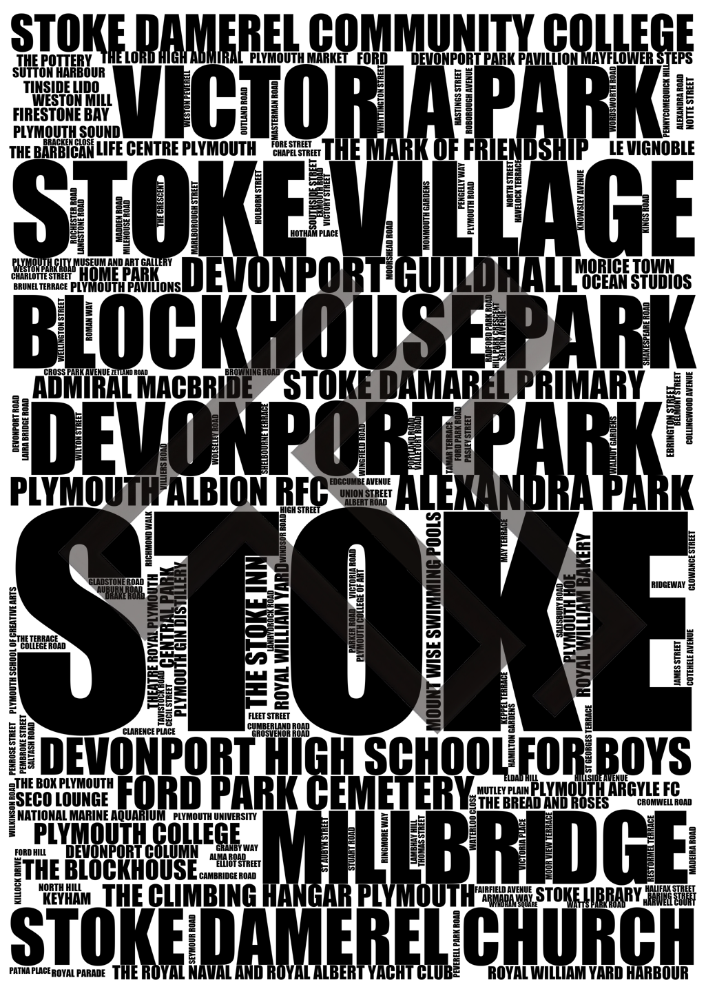 Stoke - Premium Typographic Word Cloud Prints, Posters & Gifts