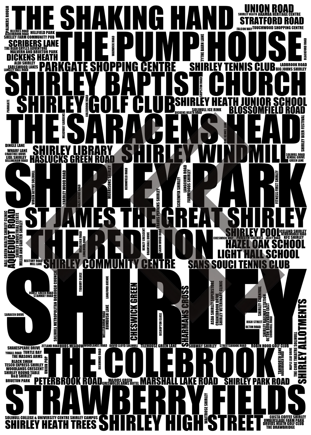 Shirley - Premium Typographic Word Cloud Prints, Posters & Gifts