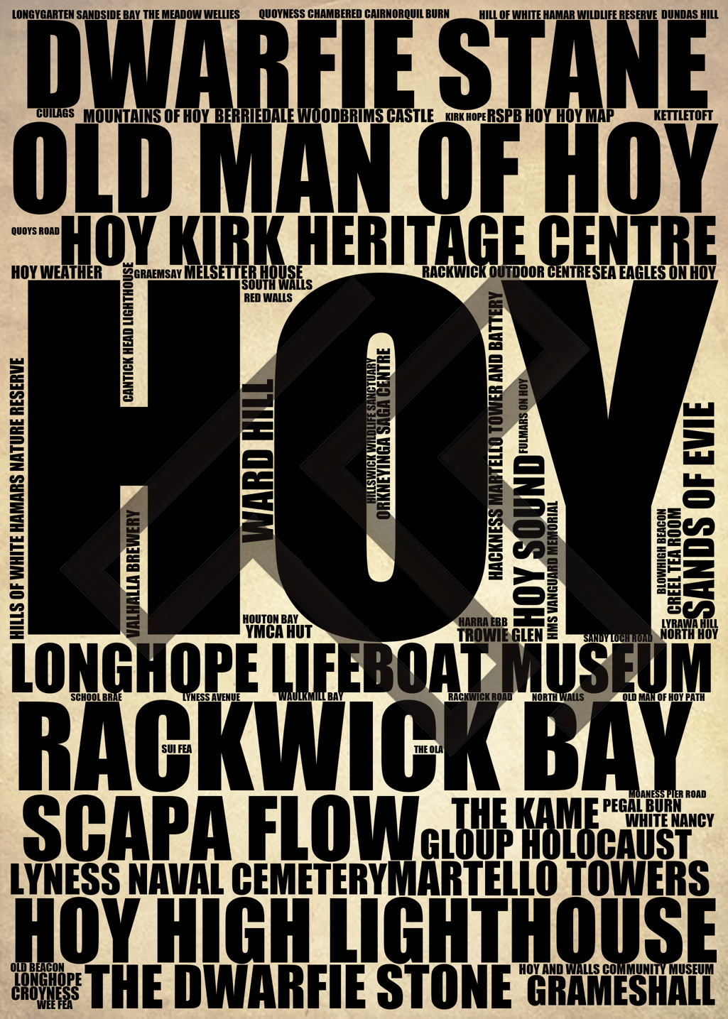 Hoy - Premium Typographic Word Cloud Prints, Posters & Gifts