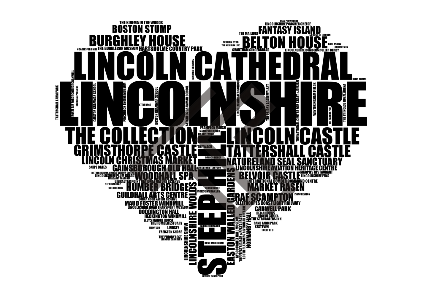 Lincolnshire - Premium Typographic Word Cloud Prints, Posters & Gifts