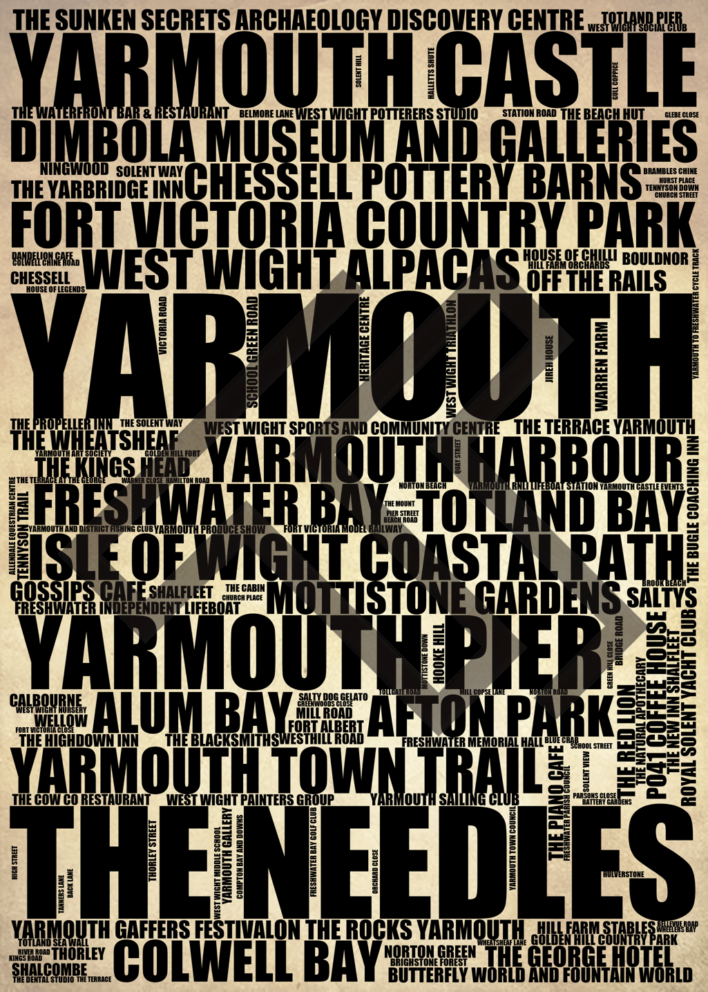 Yarmouth - Premium Typographic Word Cloud Prints, Posters & Gifts