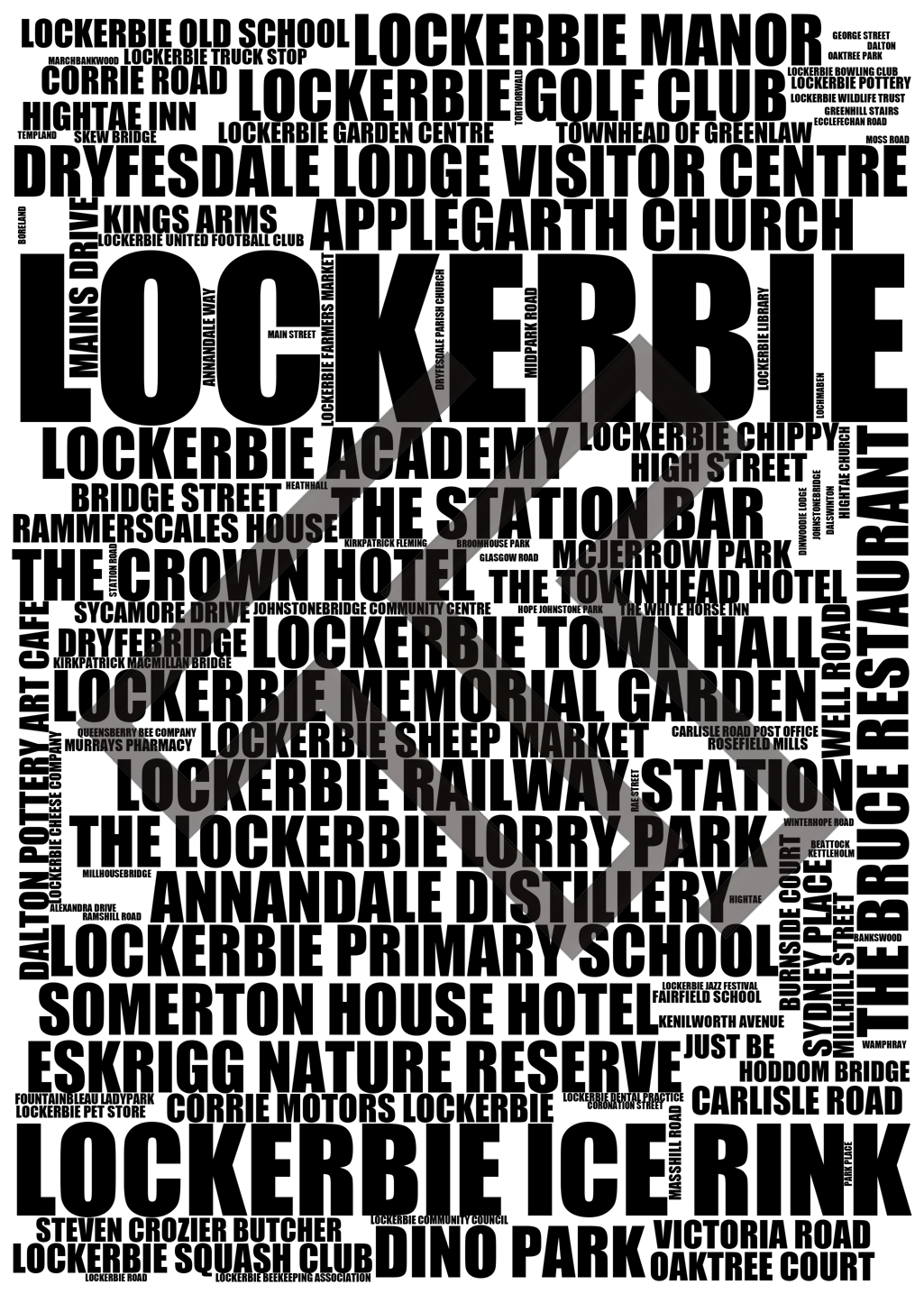 Lockerbie - Premium Typographic Word Cloud Prints, Posters & Gifts