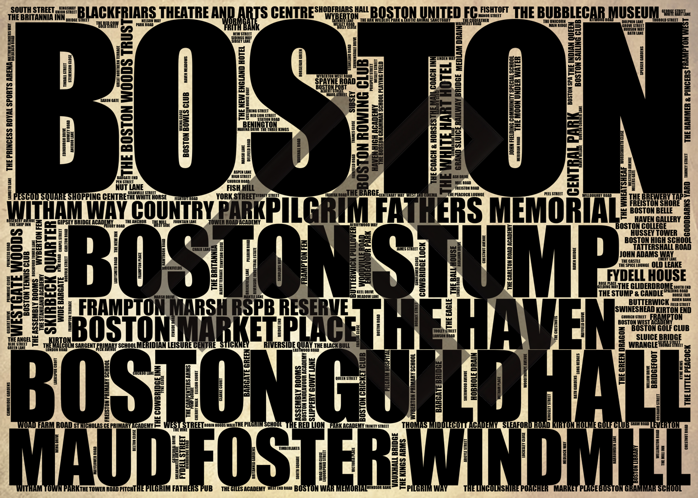 Boston - Premium Typographic Word Cloud Prints, Posters & Gifts