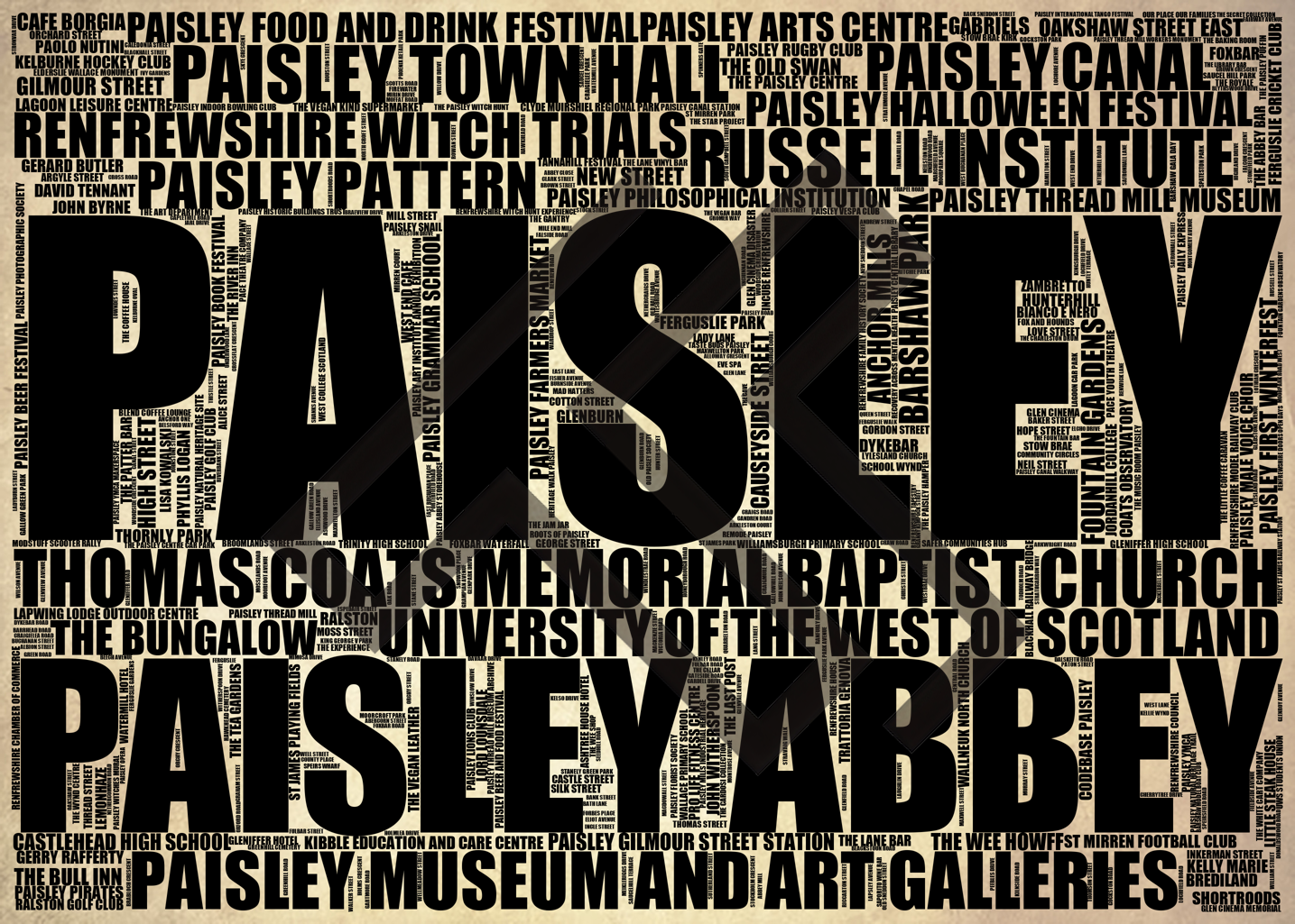 Paisley - Premium Typographic Word Cloud Prints, Posters & Gifts