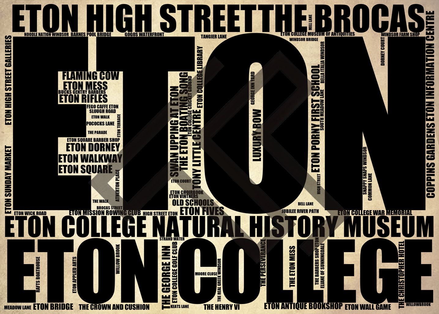 Eton - Premium Typographic Word Cloud Prints, Posters & Gifts
