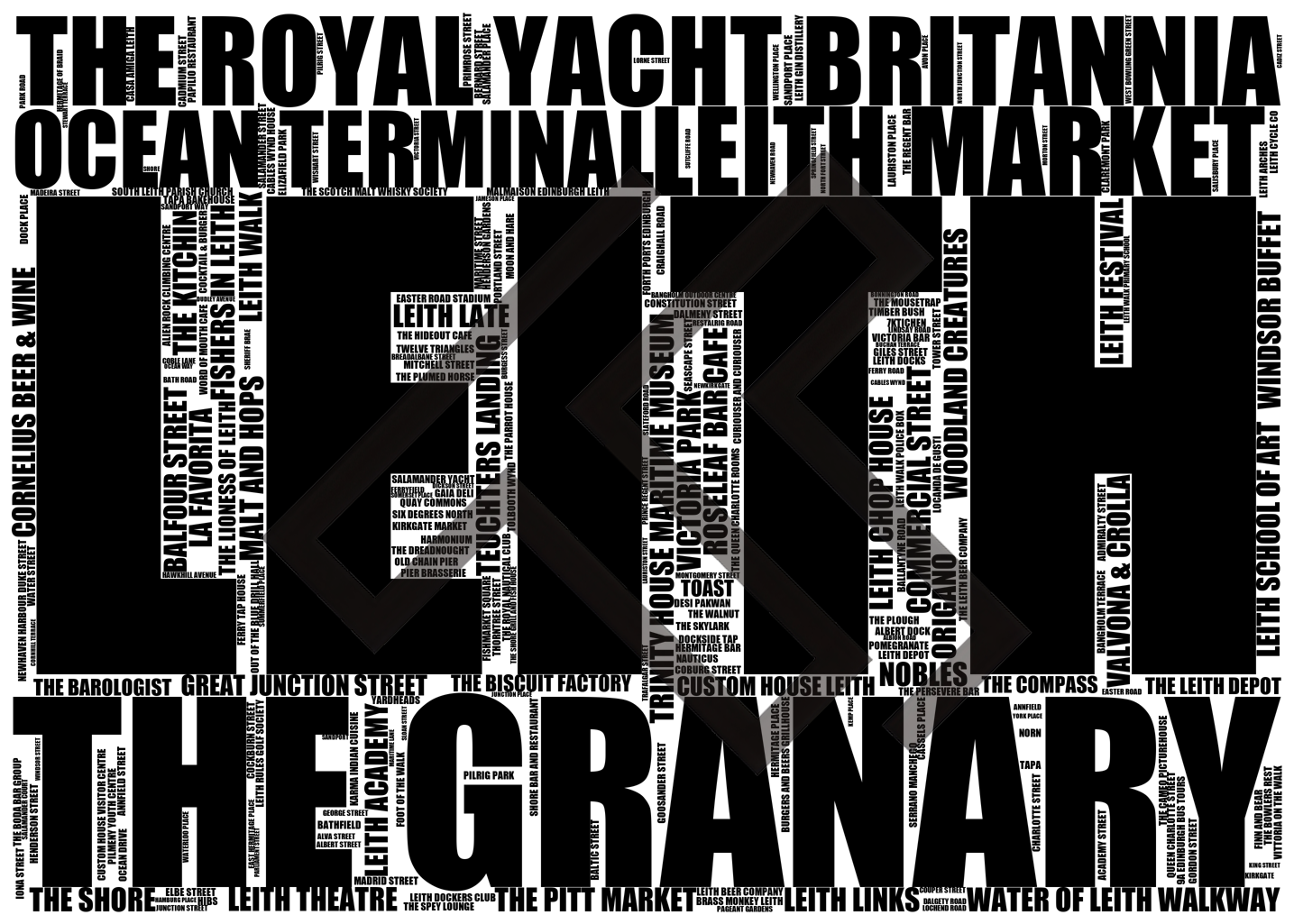 Leith - Premium Typographic Word Cloud Prints, Posters & Gifts