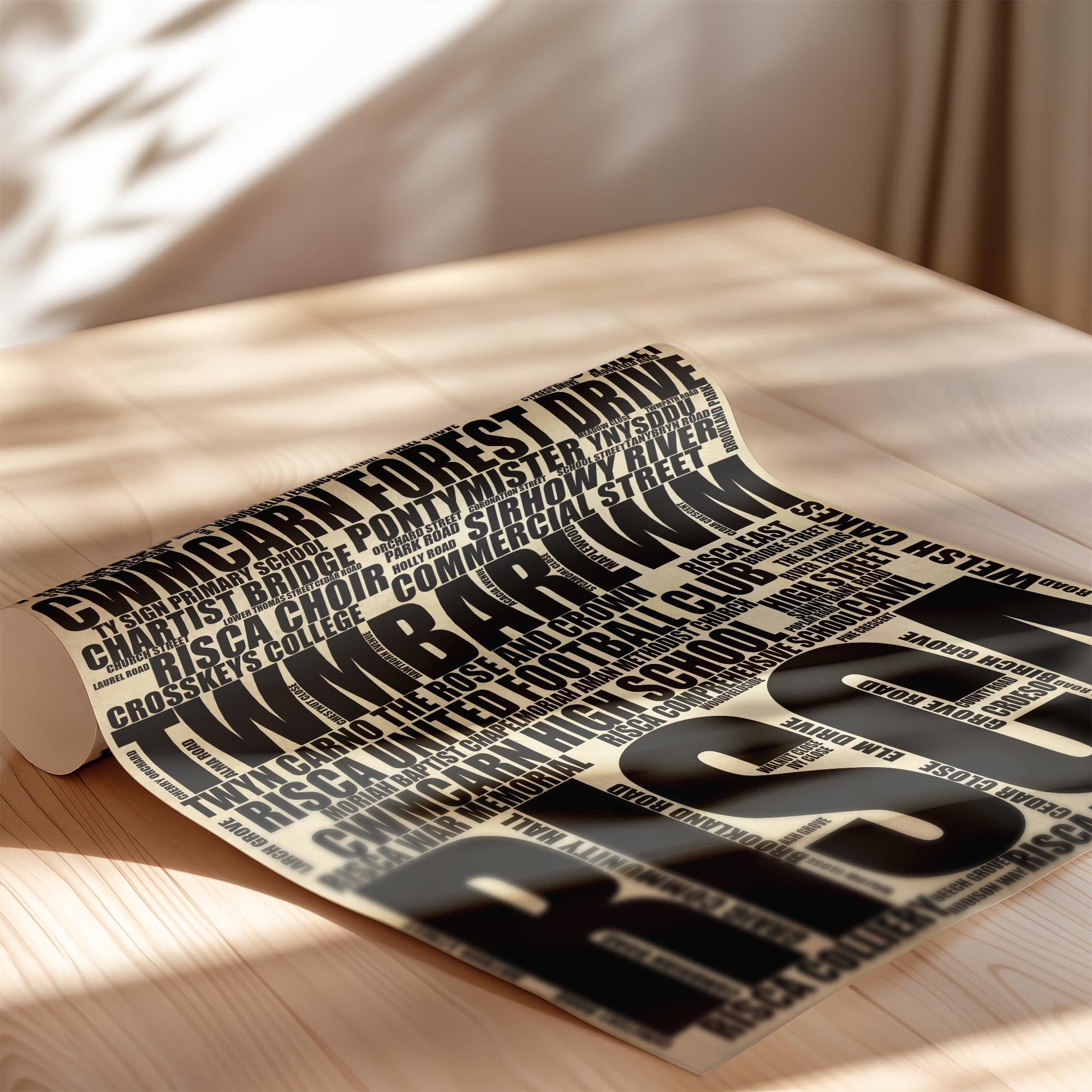 Risca - Premium Typographic Word Cloud Prints, Posters & Gifts