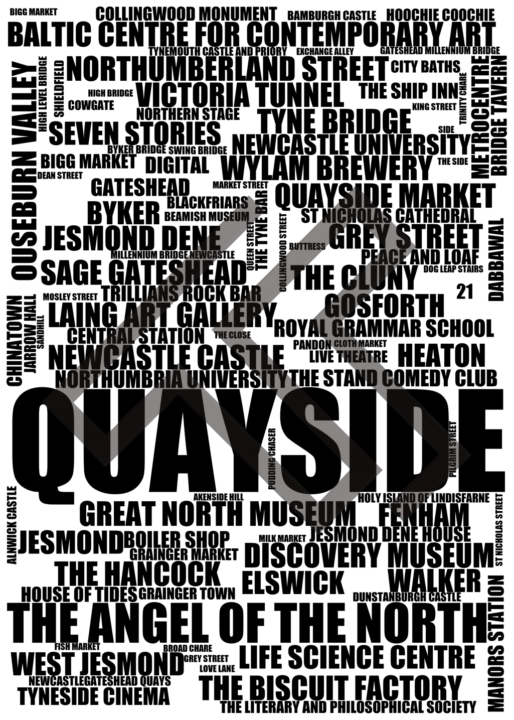 Quayside - Premium Typographic Word Cloud Prints, Posters & Gifts