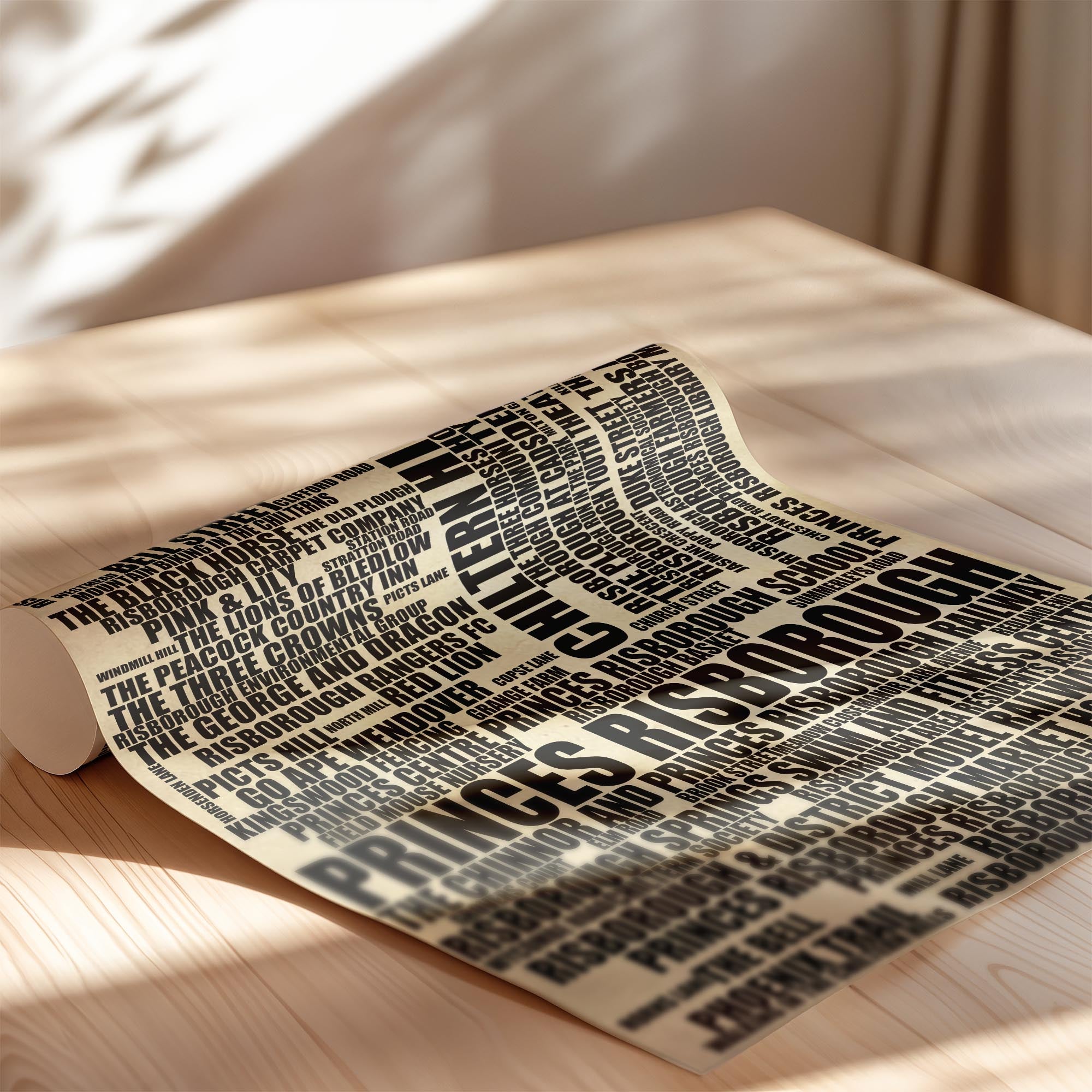 Princes Risborough - Premium Typographic Word Cloud Prints, Posters & Gifts