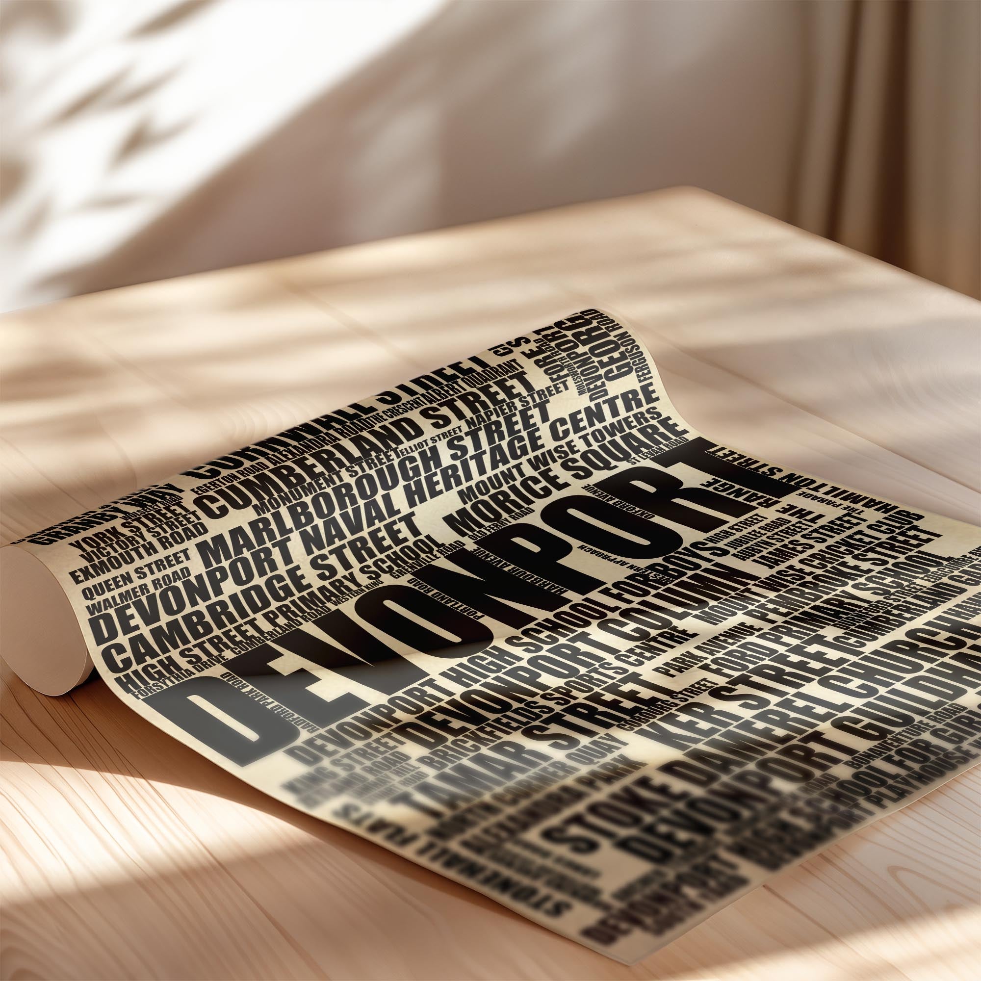 Devonport - Premium Typographic Word Cloud Prints, Posters & Gifts