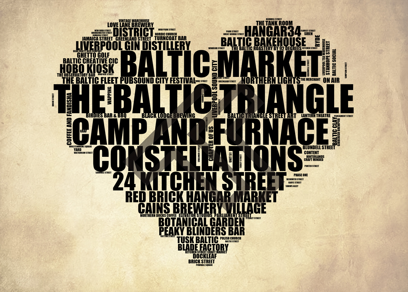 The Baltic Triangle - Premium Typographic Word Cloud Prints, Posters & Gifts