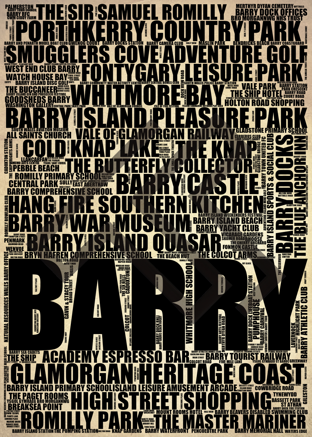 Barry - Premium Typographic Word Cloud Prints, Posters & Gifts