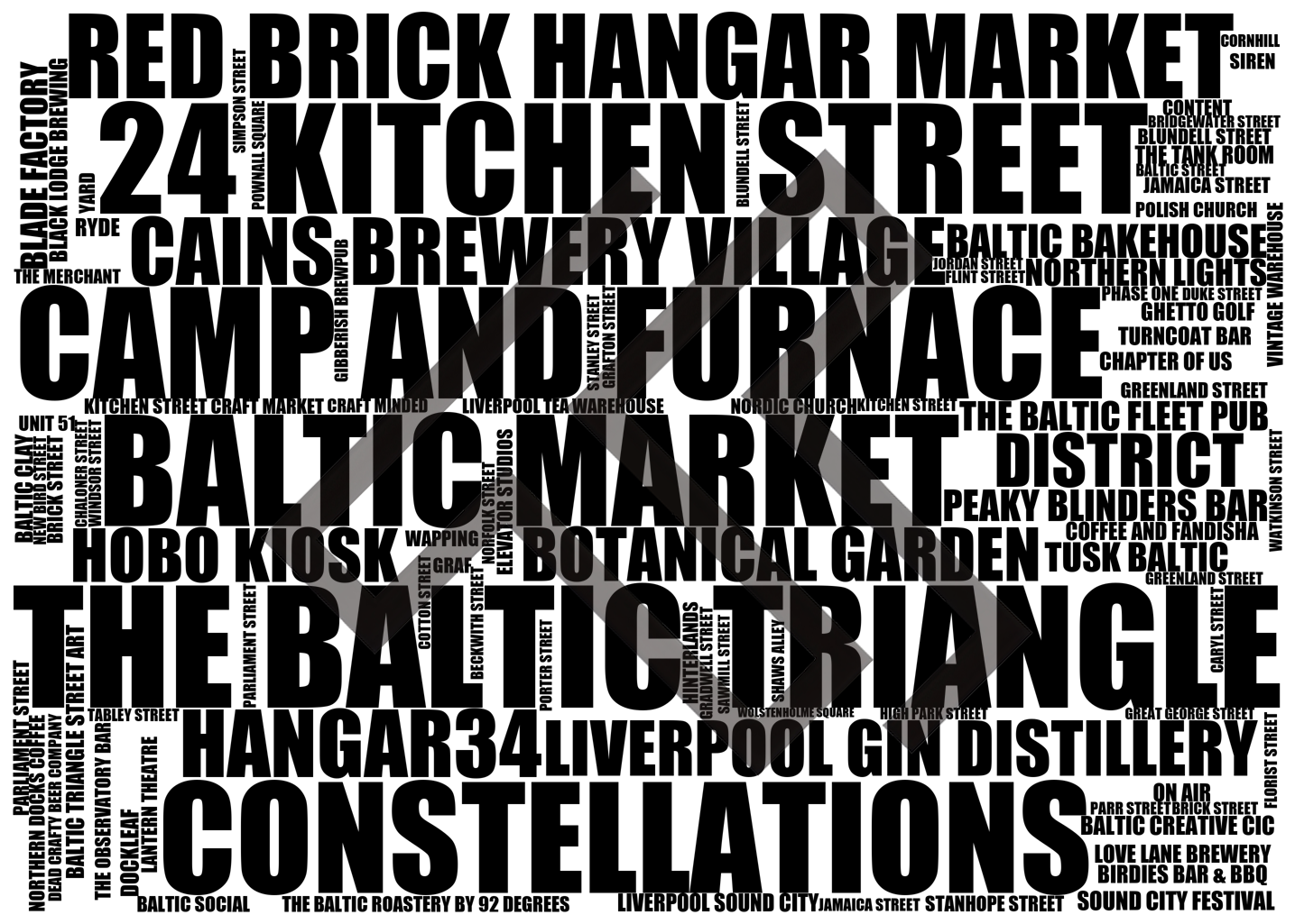 The Baltic Triangle - Premium Typographic Word Cloud Prints, Posters & Gifts