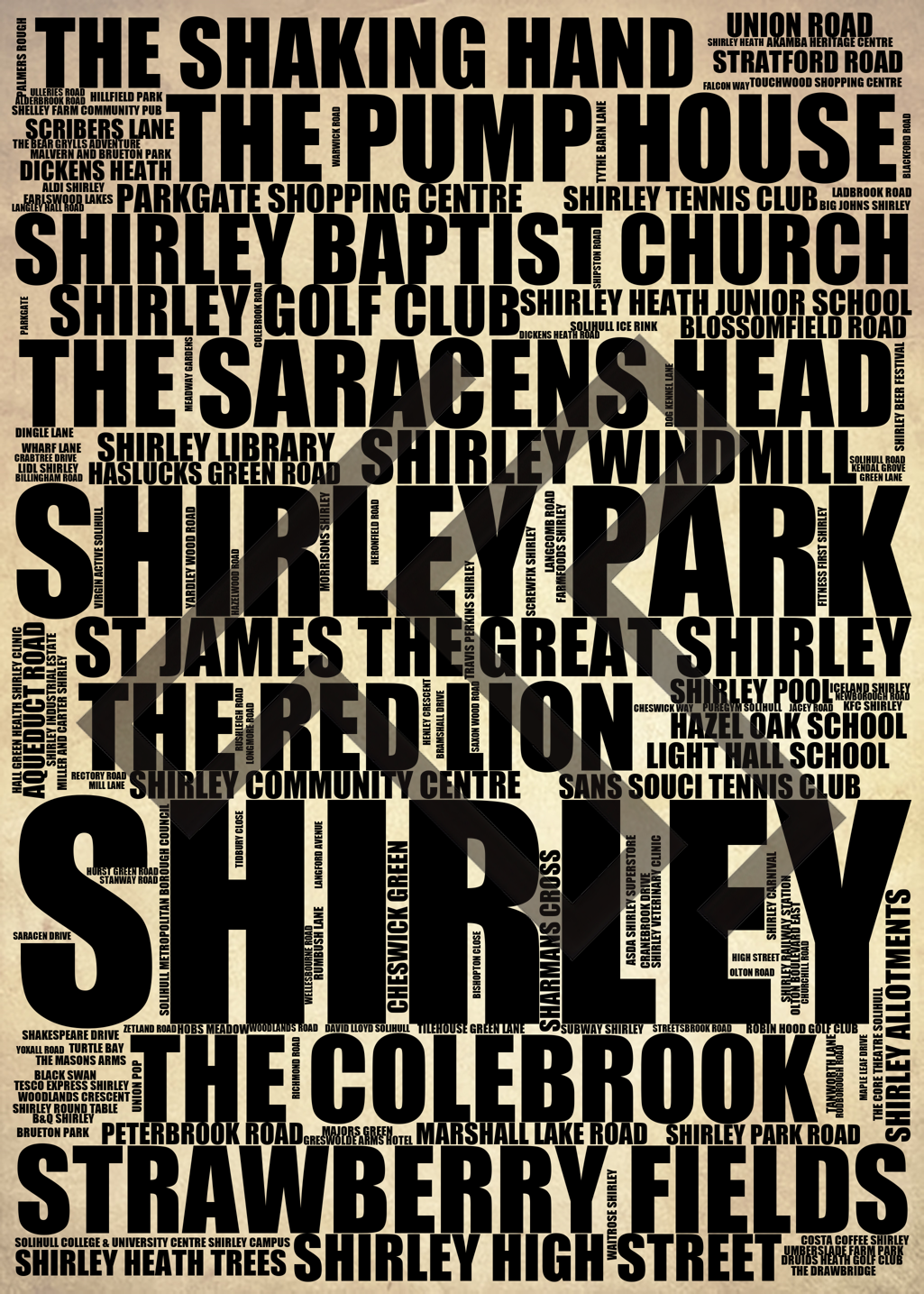 Shirley - Premium Typographic Word Cloud Prints, Posters & Gifts