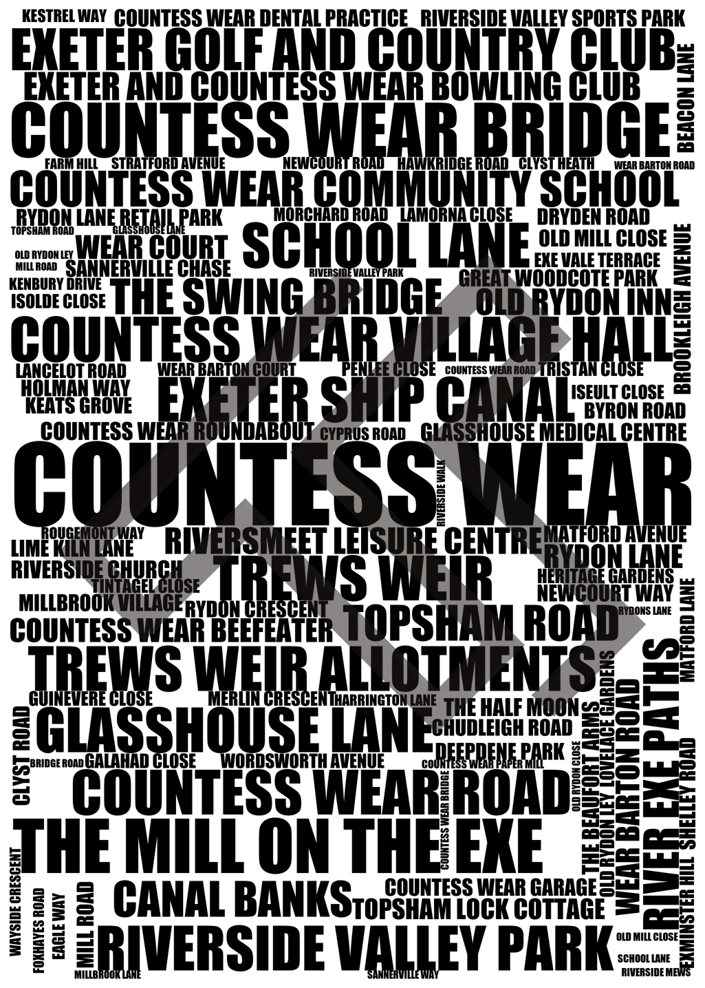 Countess Wear - Premium Typographic Word Cloud Prints, Posters & Gifts