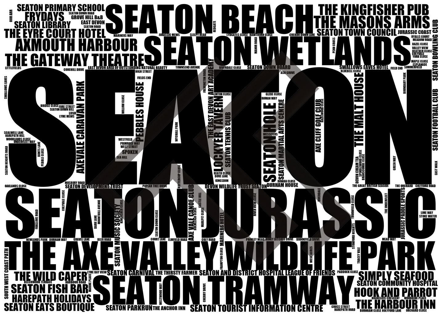 Seaton - Premium Typographic Word Cloud Prints, Posters & Gifts