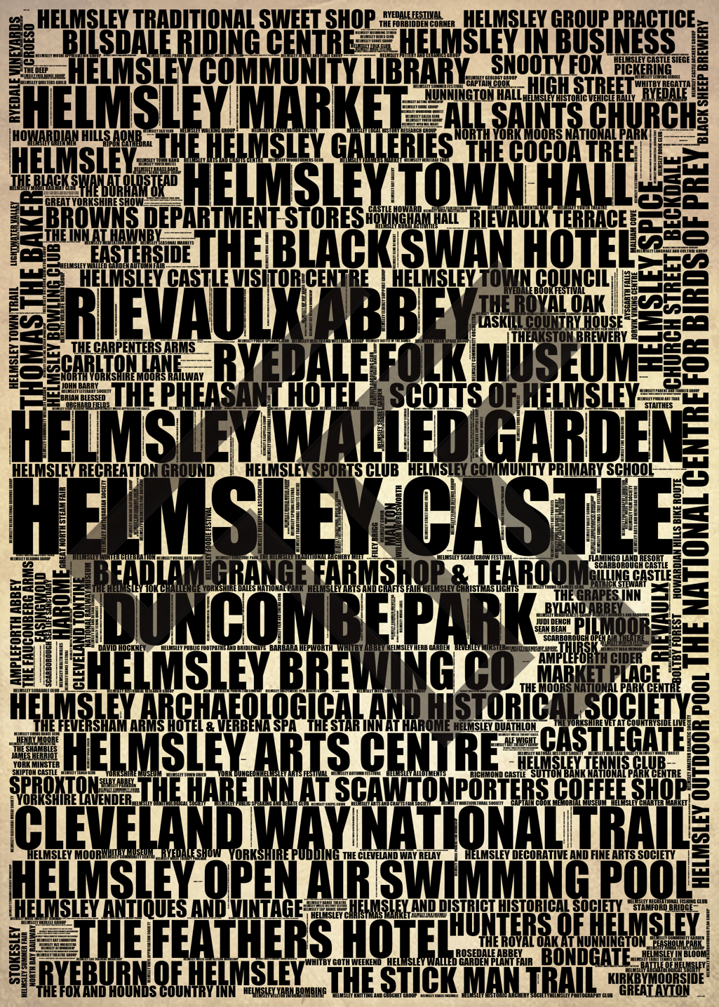 Helmsley - Premium Typographic Word Cloud Prints, Posters & Gifts