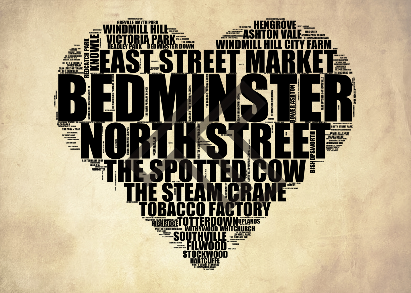 Bedminster - Premium Typographic Word Cloud Prints, Posters & Gifts