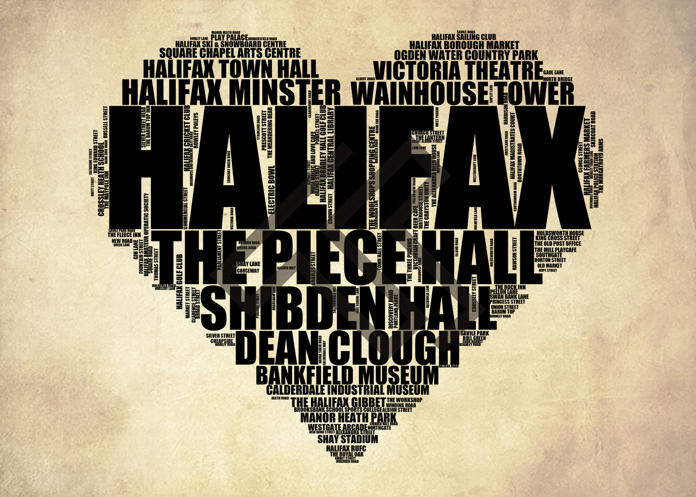 Halifax - Premium Typographic Word Cloud Prints, Posters & Gifts