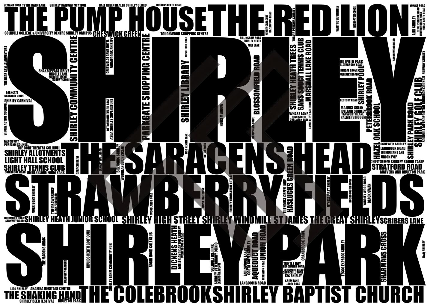 Shirley - Premium Typographic Word Cloud Prints, Posters & Gifts
