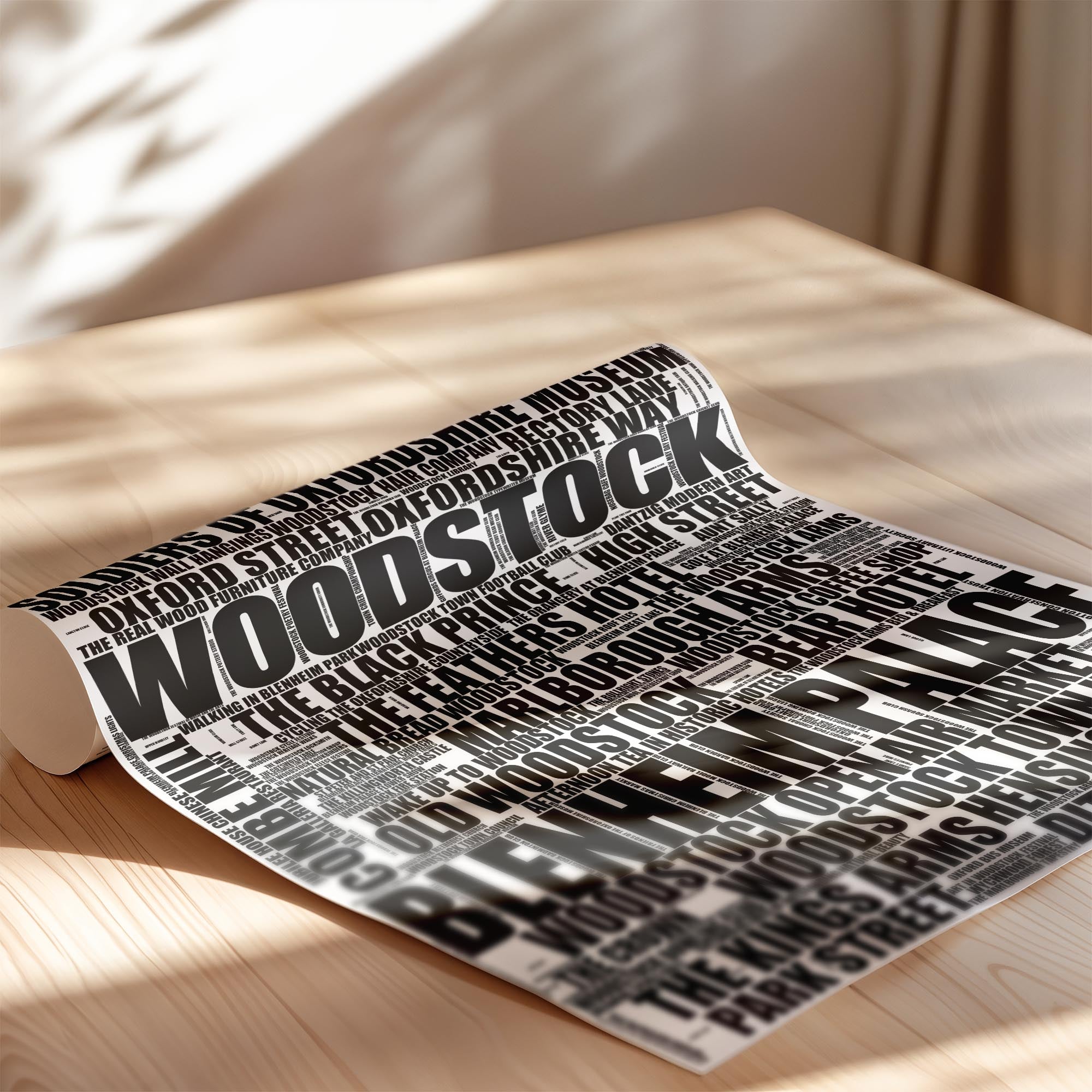 Woodstock - Premium Typographic Word Cloud Prints, Posters & Gifts