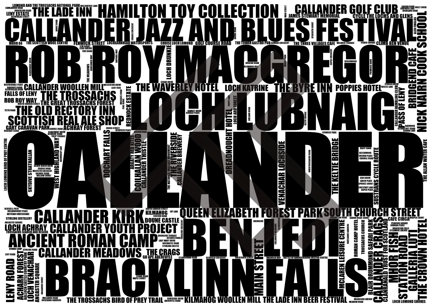 Callander - Premium Typographic Word Cloud Prints, Posters & Gifts