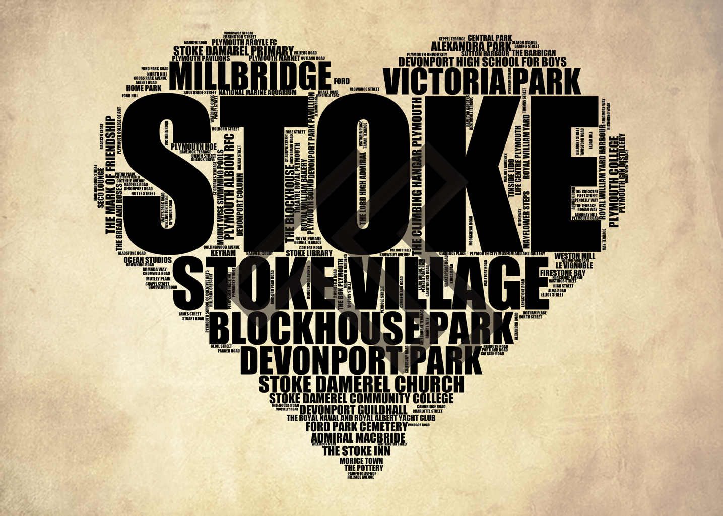 Stoke - Premium Typographic Word Cloud Prints, Posters & Gifts