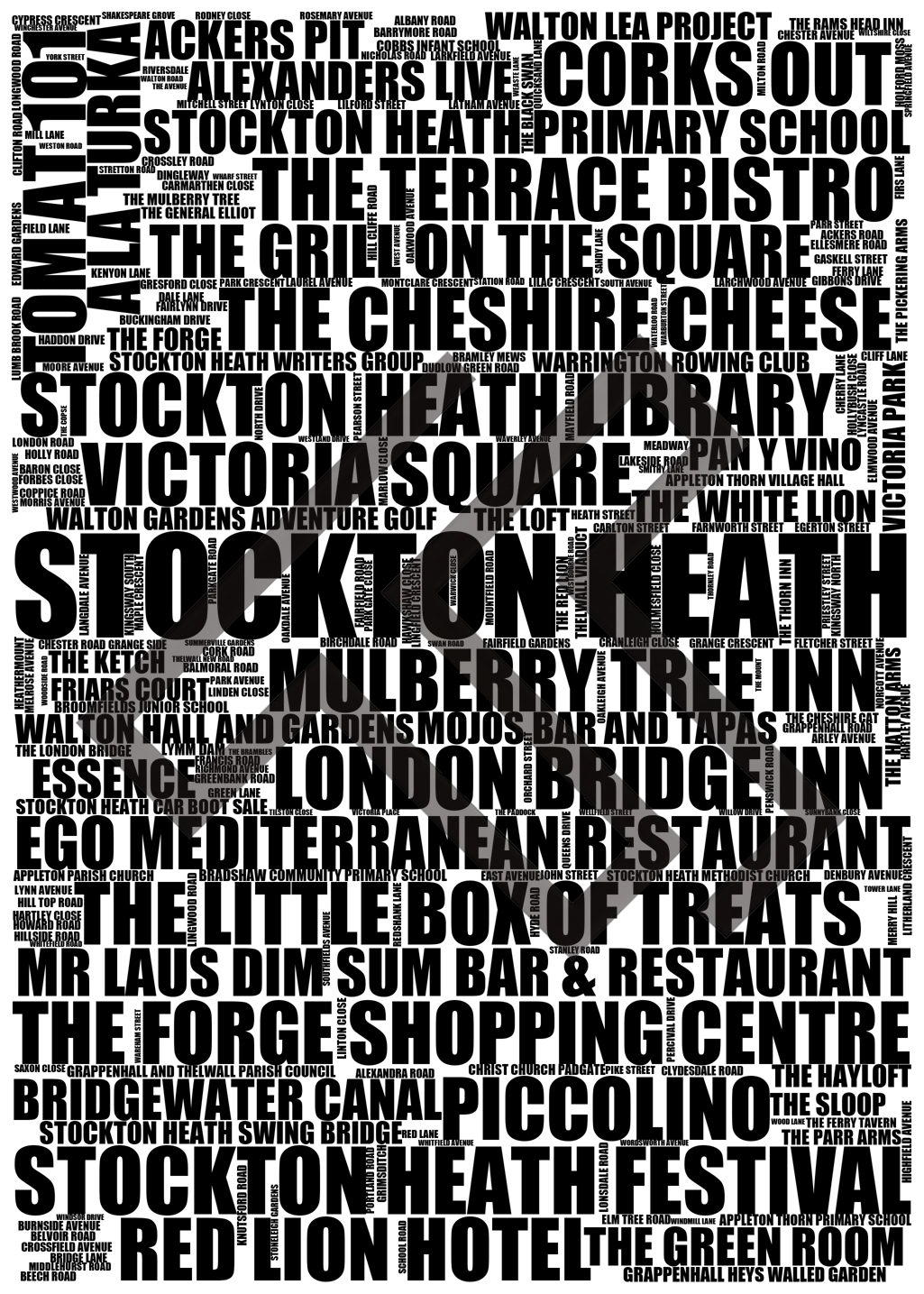 Stockton Heath - Premium Typographic Word Cloud Prints, Posters & Gifts