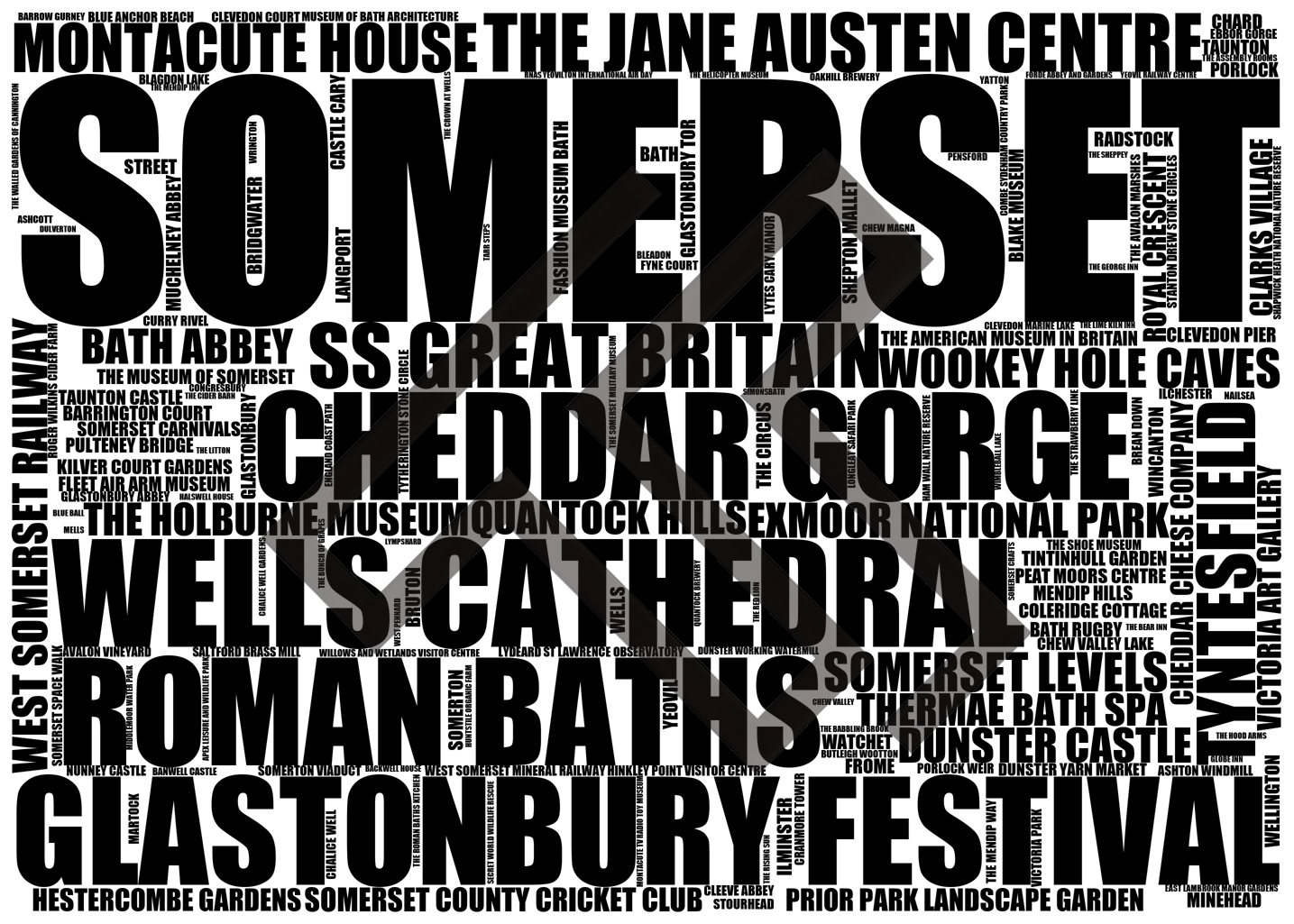 Somerset - Premium Typographic Word Cloud Prints, Posters & Gifts