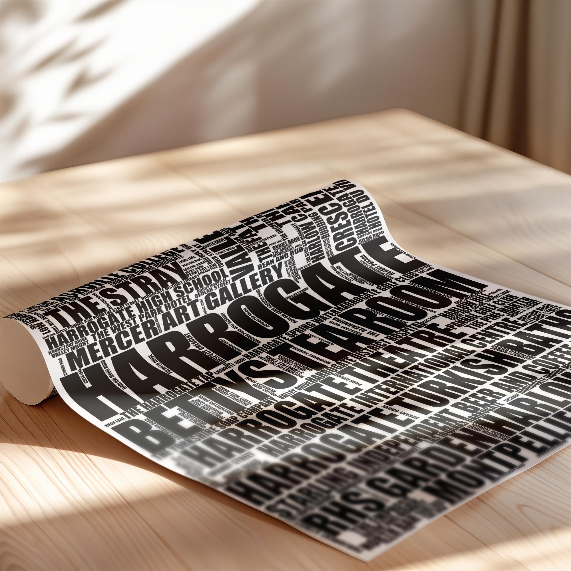 Harrogate - Premium Typographic Word Cloud Prints, Posters & Gifts
