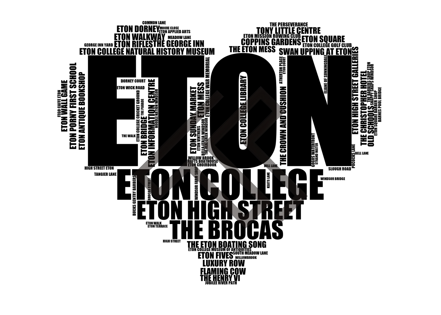 Eton - Premium Typographic Word Cloud Prints, Posters & Gifts
