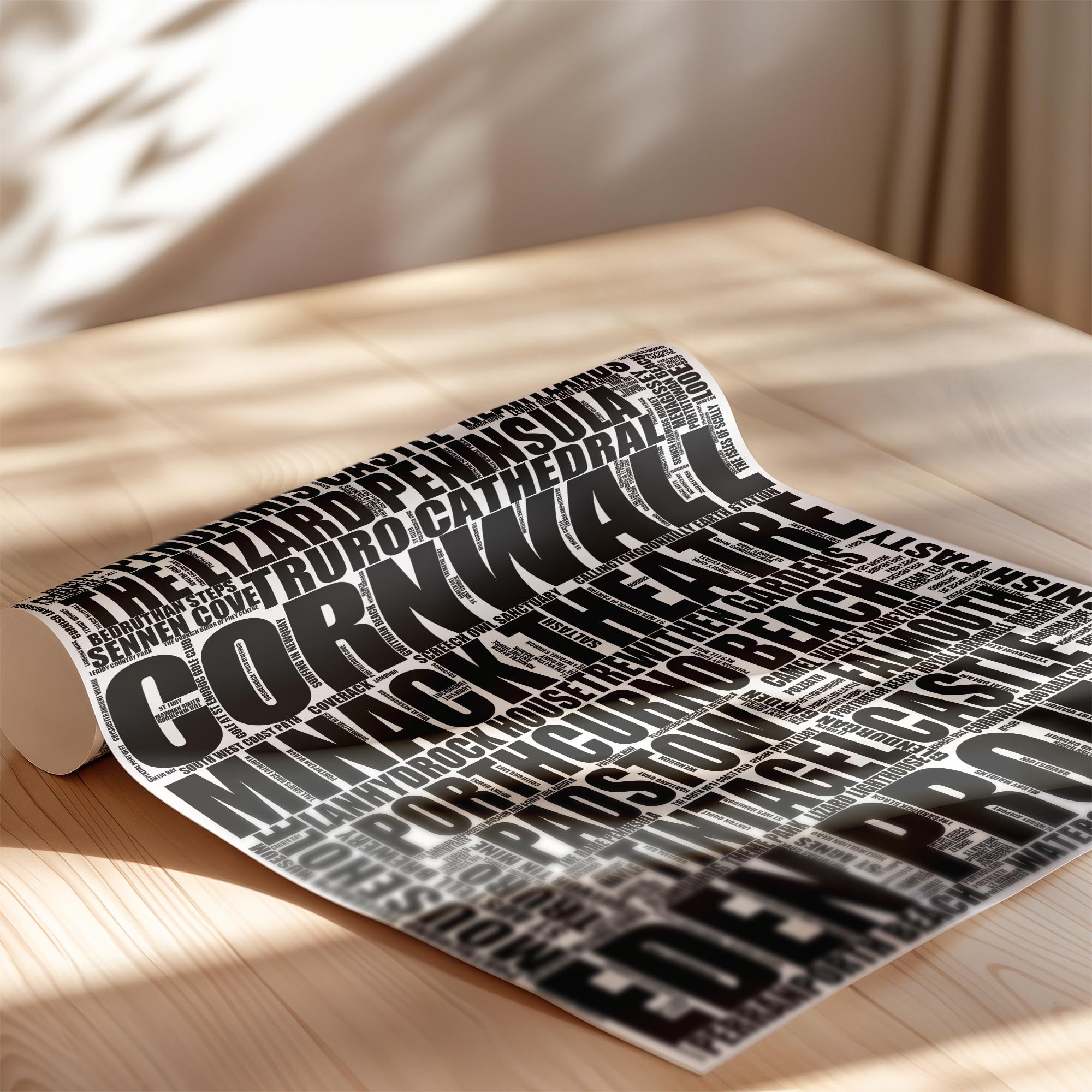 Cornwall - Premium Typographic Word Cloud Prints, Posters & Gifts