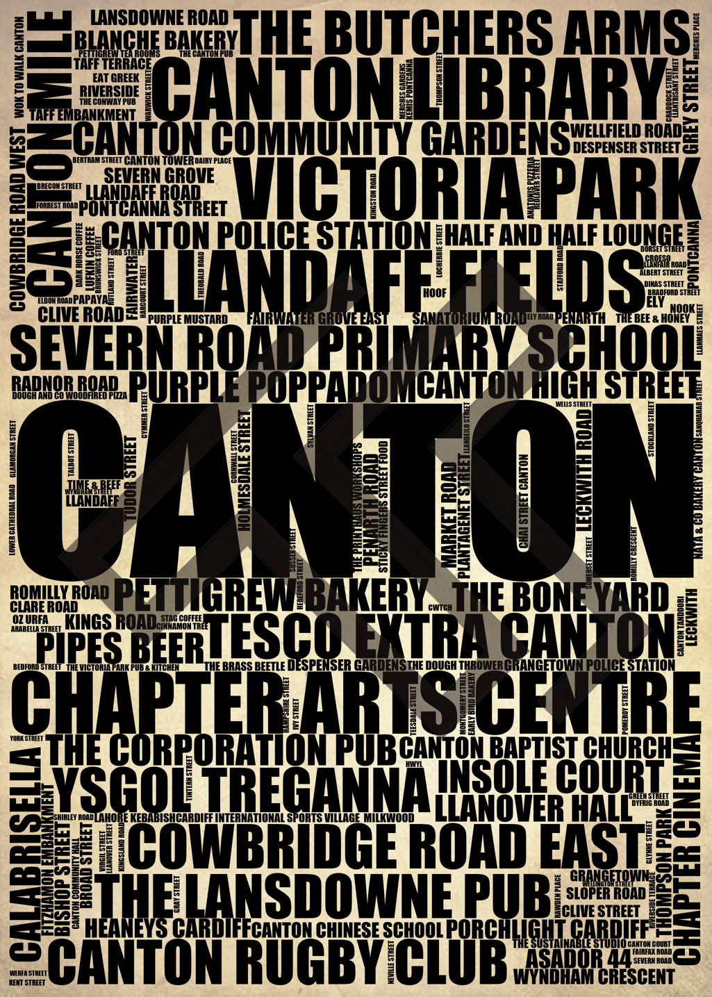 Canton - Premium Typographic Word Cloud Prints, Posters & Gifts