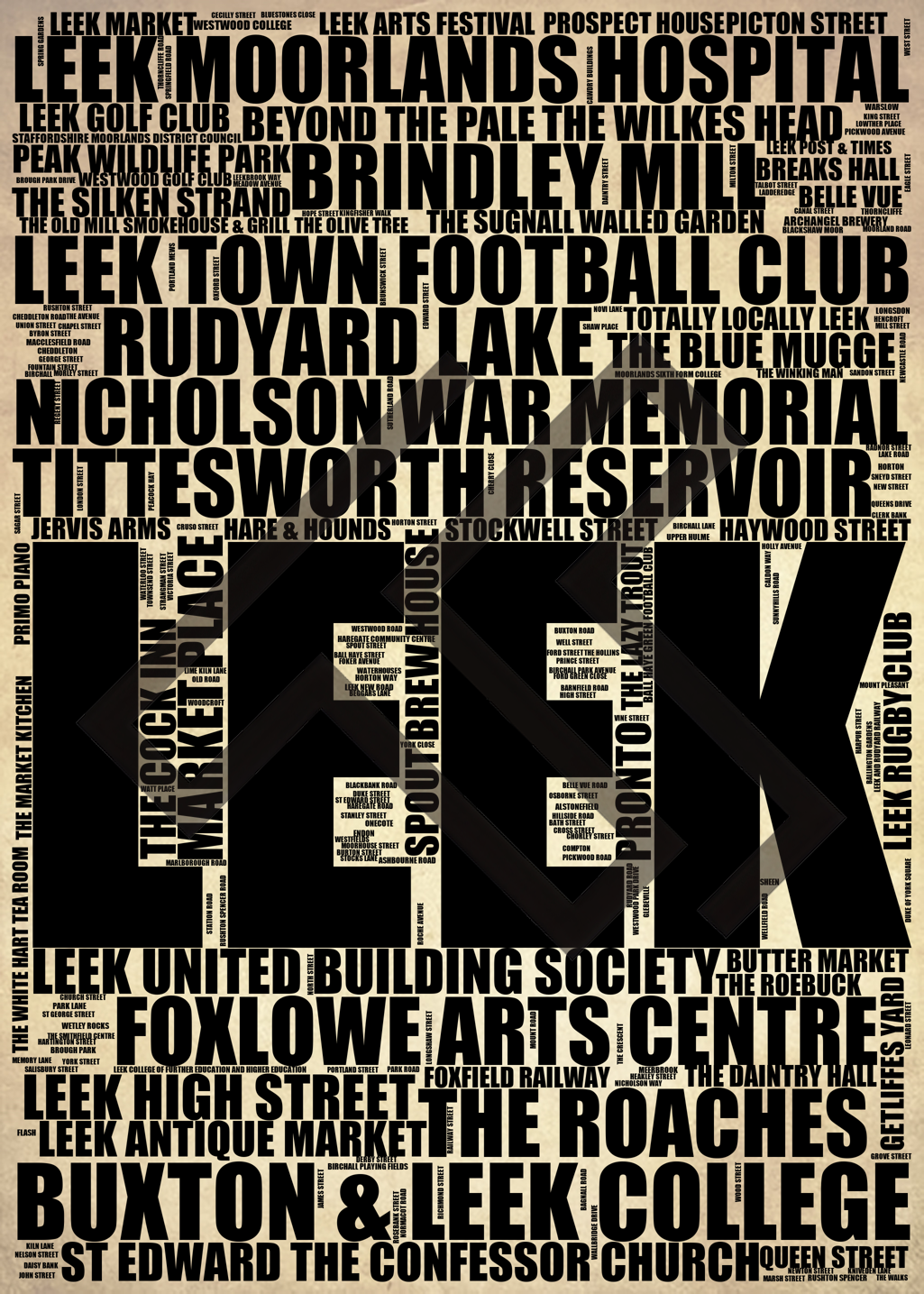 Leek - Premium Typographic Word Cloud Prints, Posters & Gifts