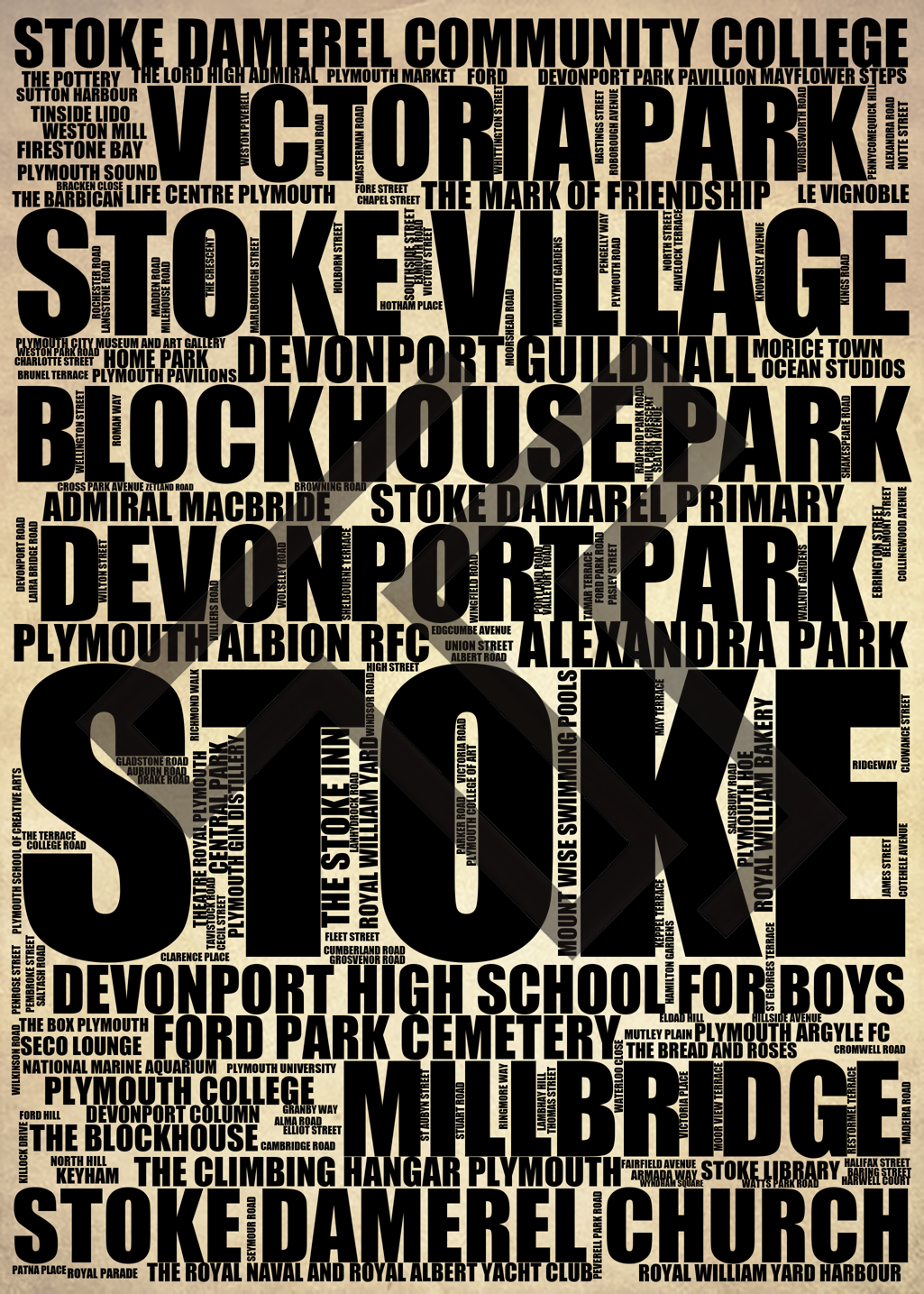 Stoke - Premium Typographic Word Cloud Prints, Posters & Gifts