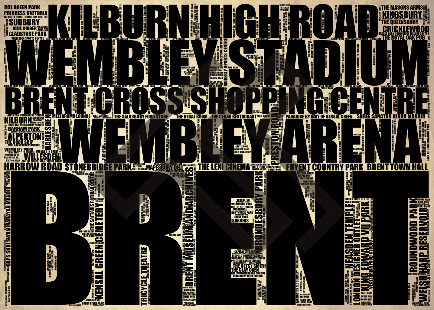 Brent - Premium Typographic Word Cloud Prints, Posters & Gifts