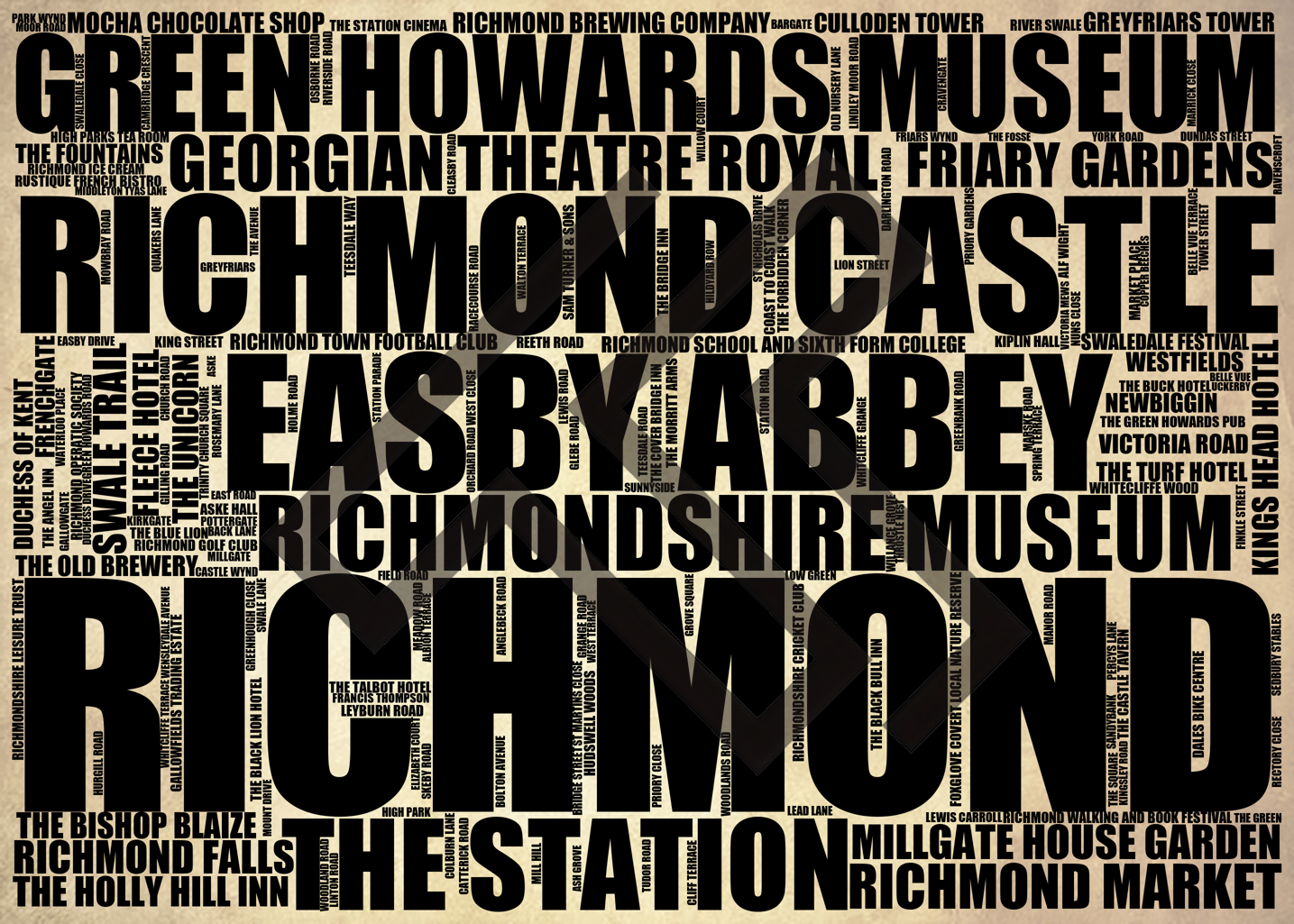 Richmond - Premium Typographic Word Cloud Prints, Posters & Gifts