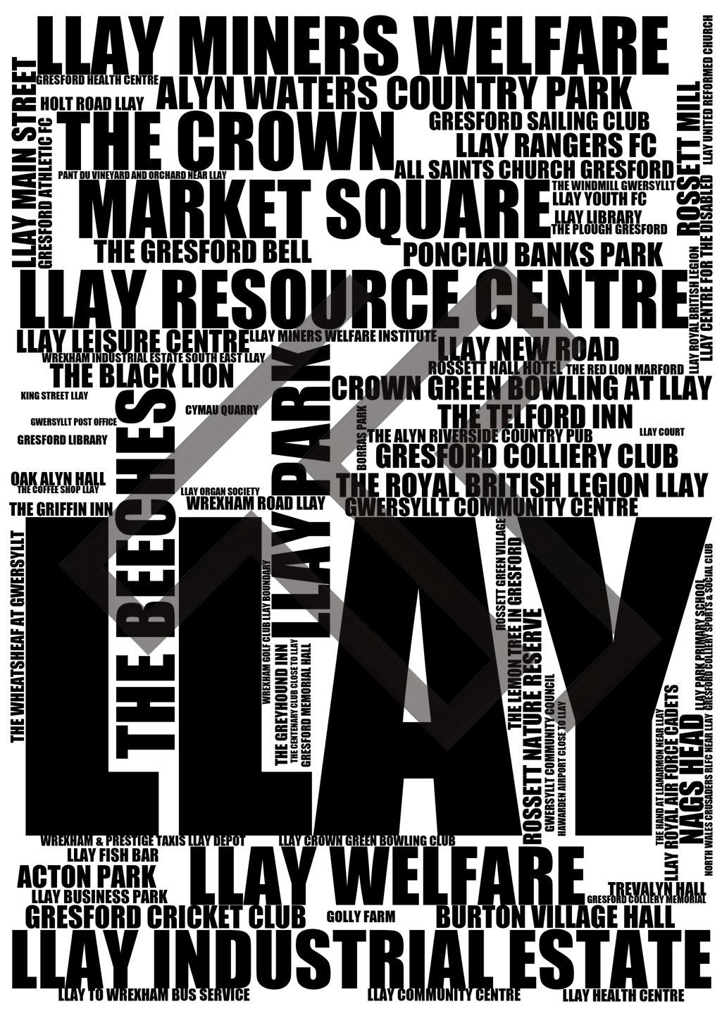 Llay - Premium Typographic Word Cloud Prints, Posters & Gifts