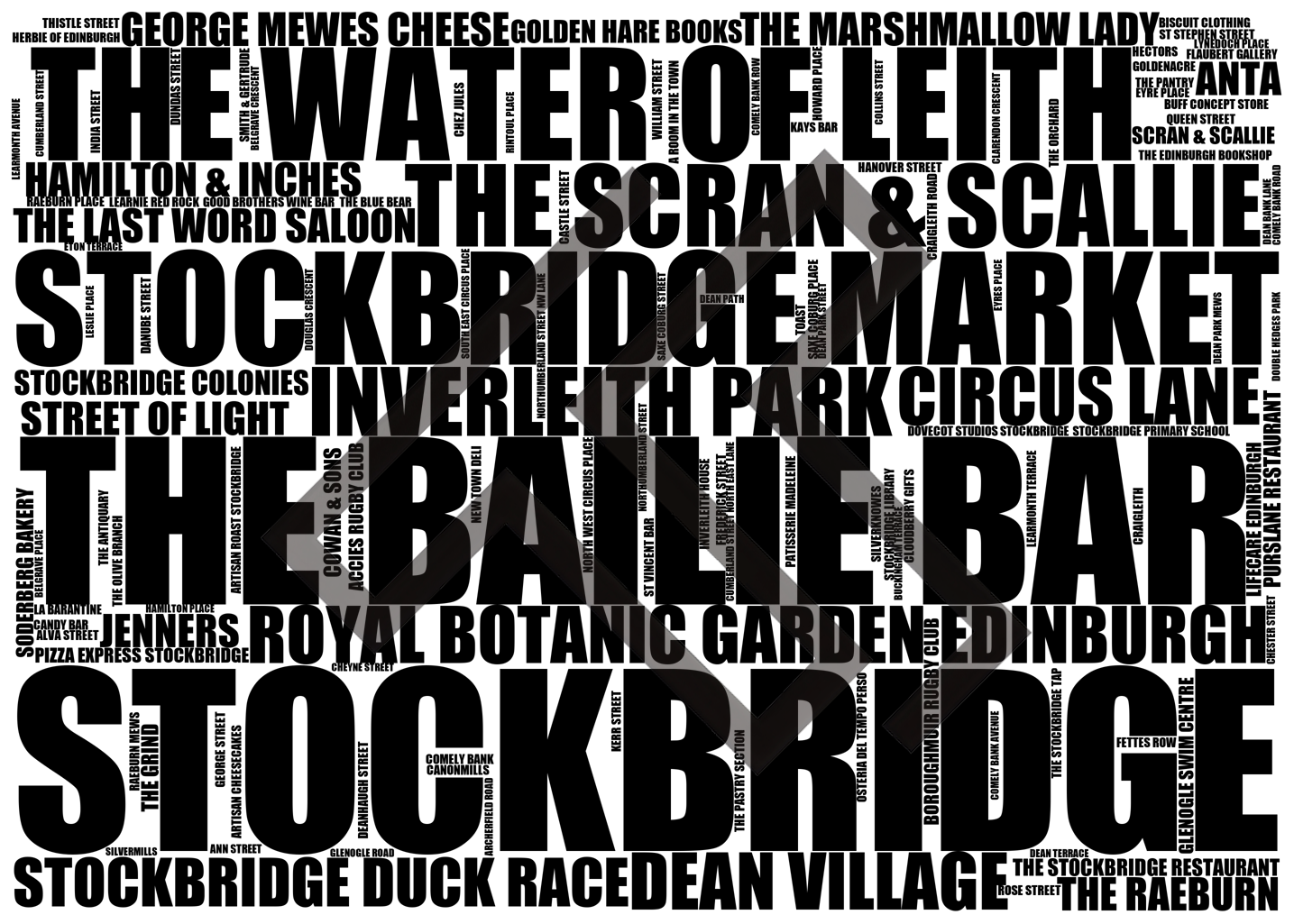 Stockbridge - Premium Typographic Word Cloud Prints, Posters & Gifts