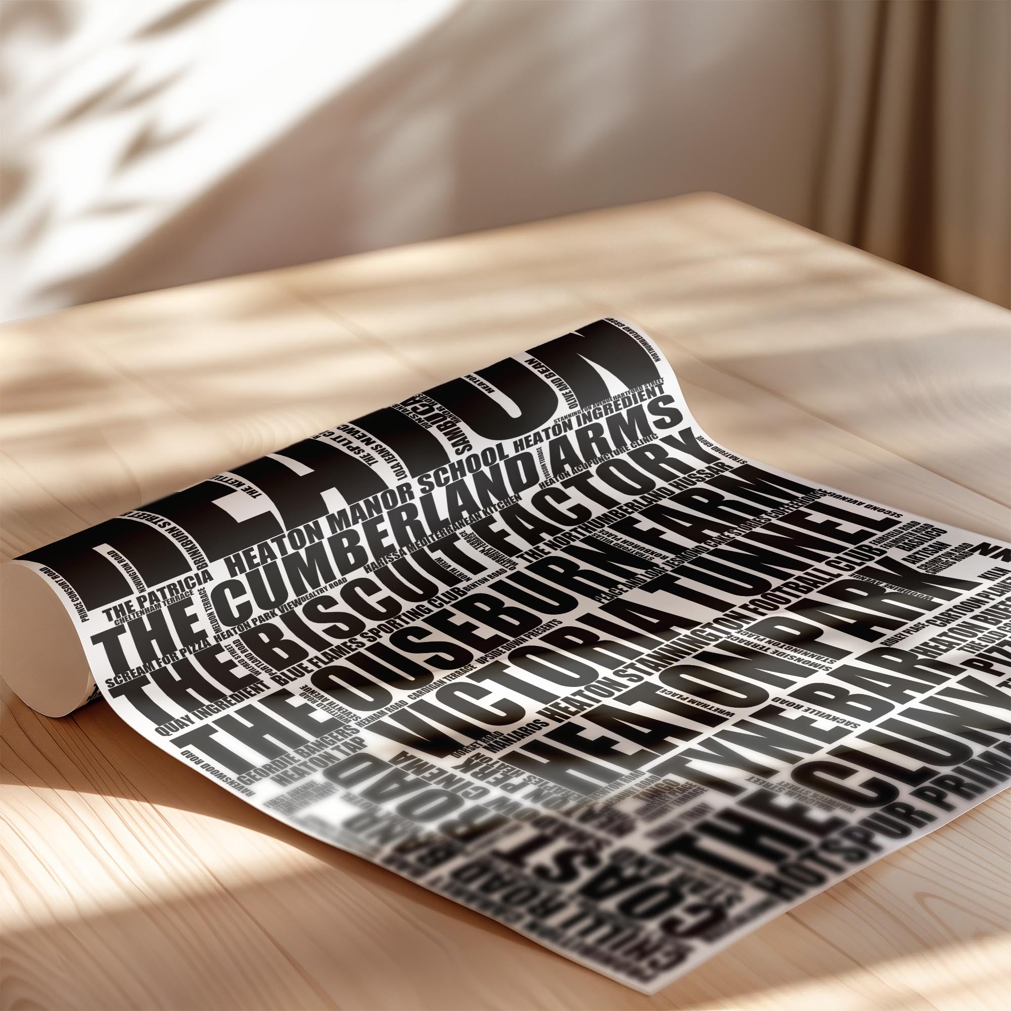 Heaton - Premium Typographic Word Cloud Prints, Posters & Gifts