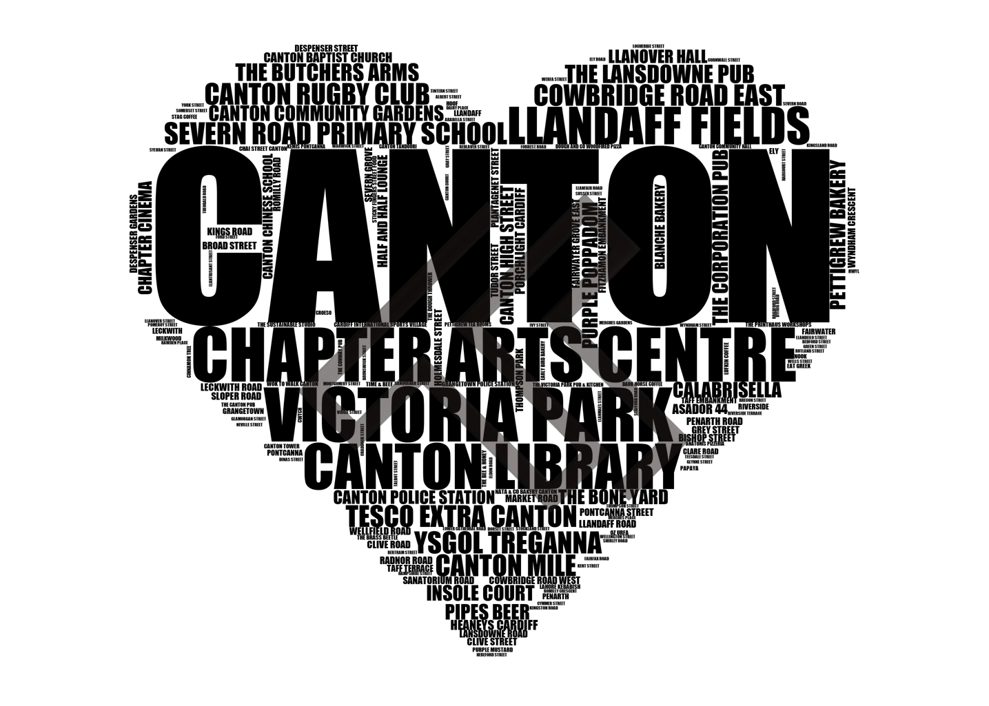 Canton - Premium Typographic Word Cloud Prints, Posters & Gifts