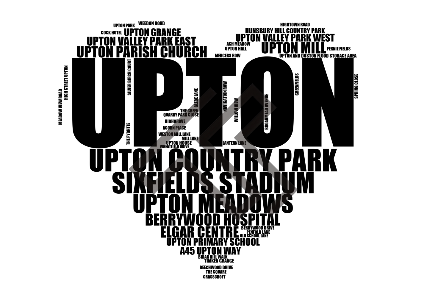 Upton - Premium Typographic Word Cloud Prints, Posters & Gifts