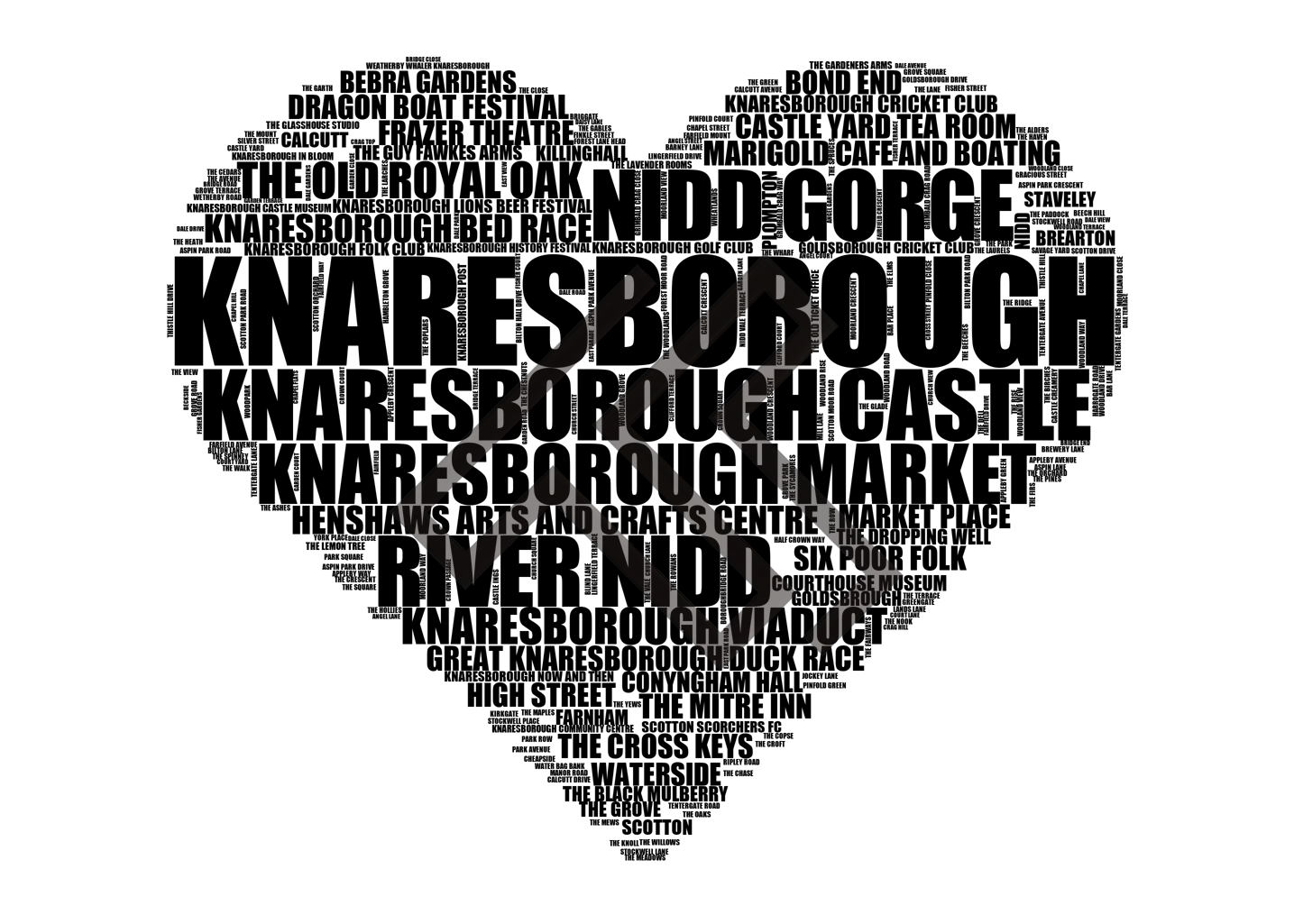 Knaresborough - Premium Typographic Word Cloud Prints, Posters & Gifts