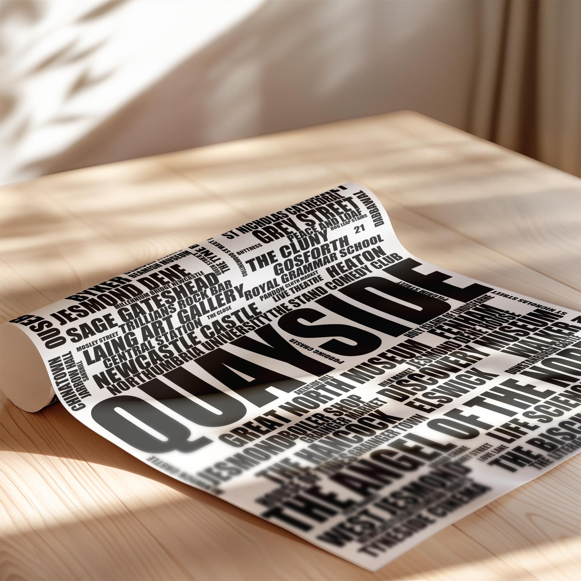 Quayside - Premium Typographic Word Cloud Prints, Posters & Gifts